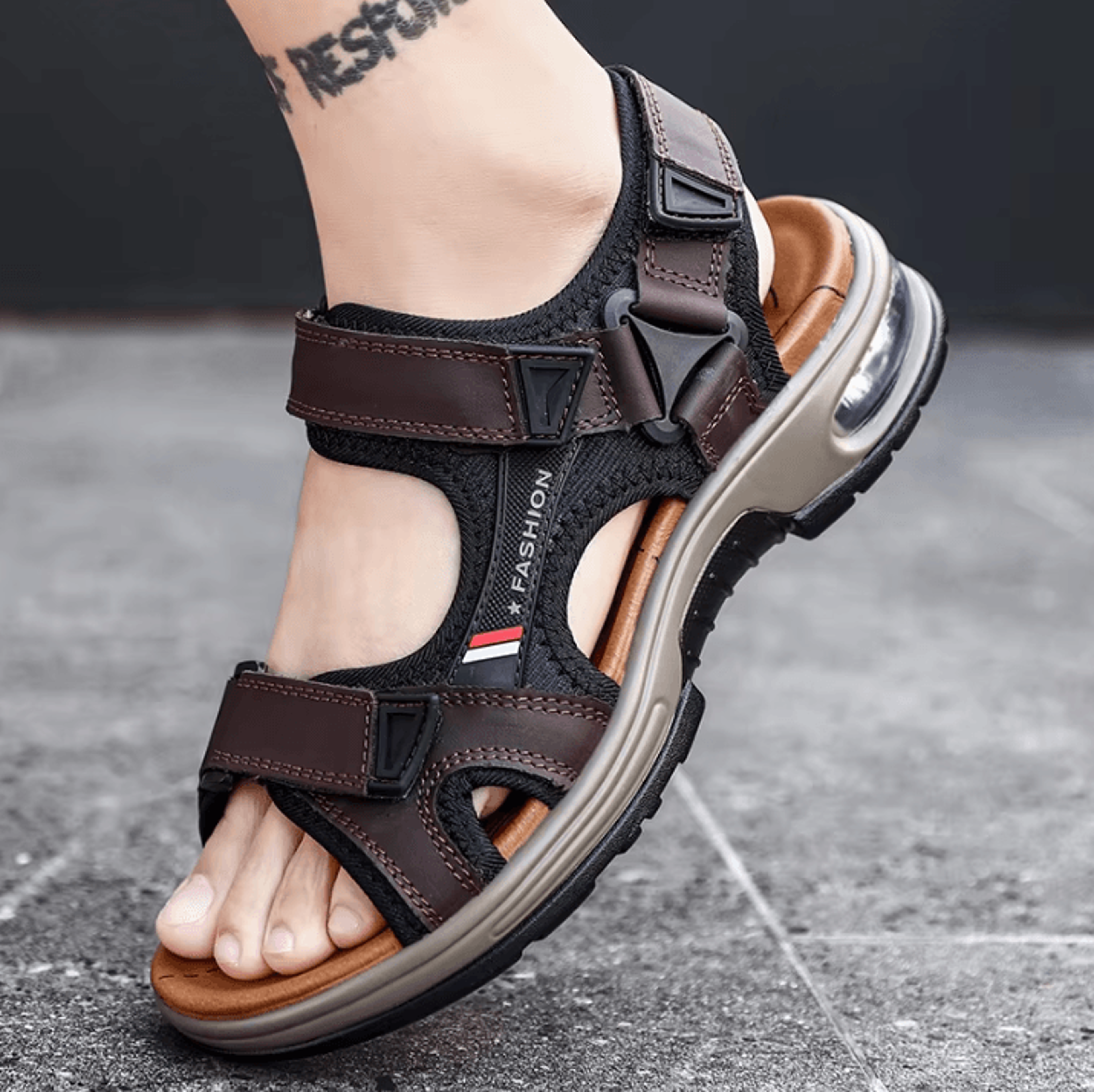 Mens Genuine Leather Roman Sandals  Summer Beach And Outdoor Comfort Size 46 2