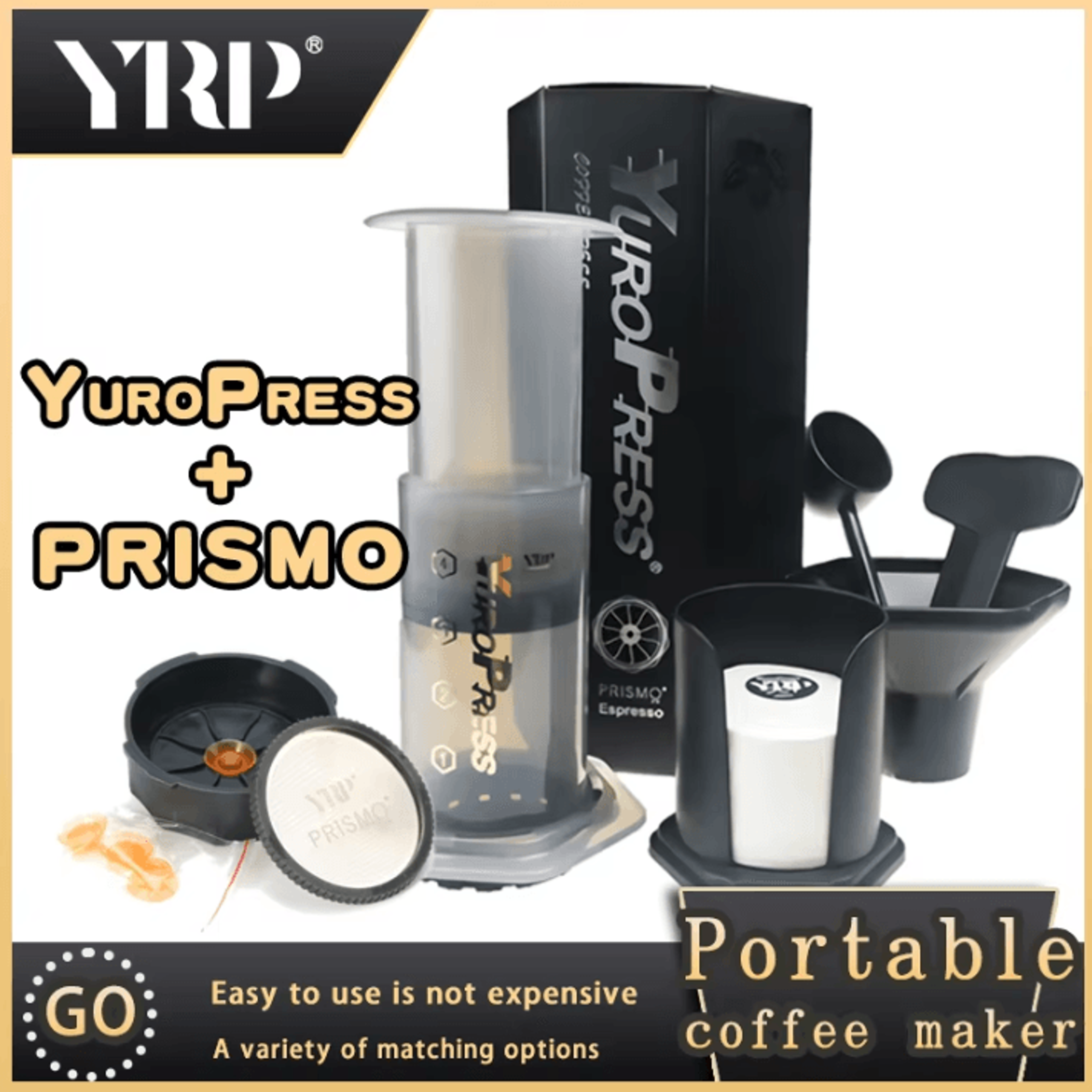 Portable French Press Espresso Coffee Maker With Air Press  Includes 350pcs 64mm Paper Filters 0