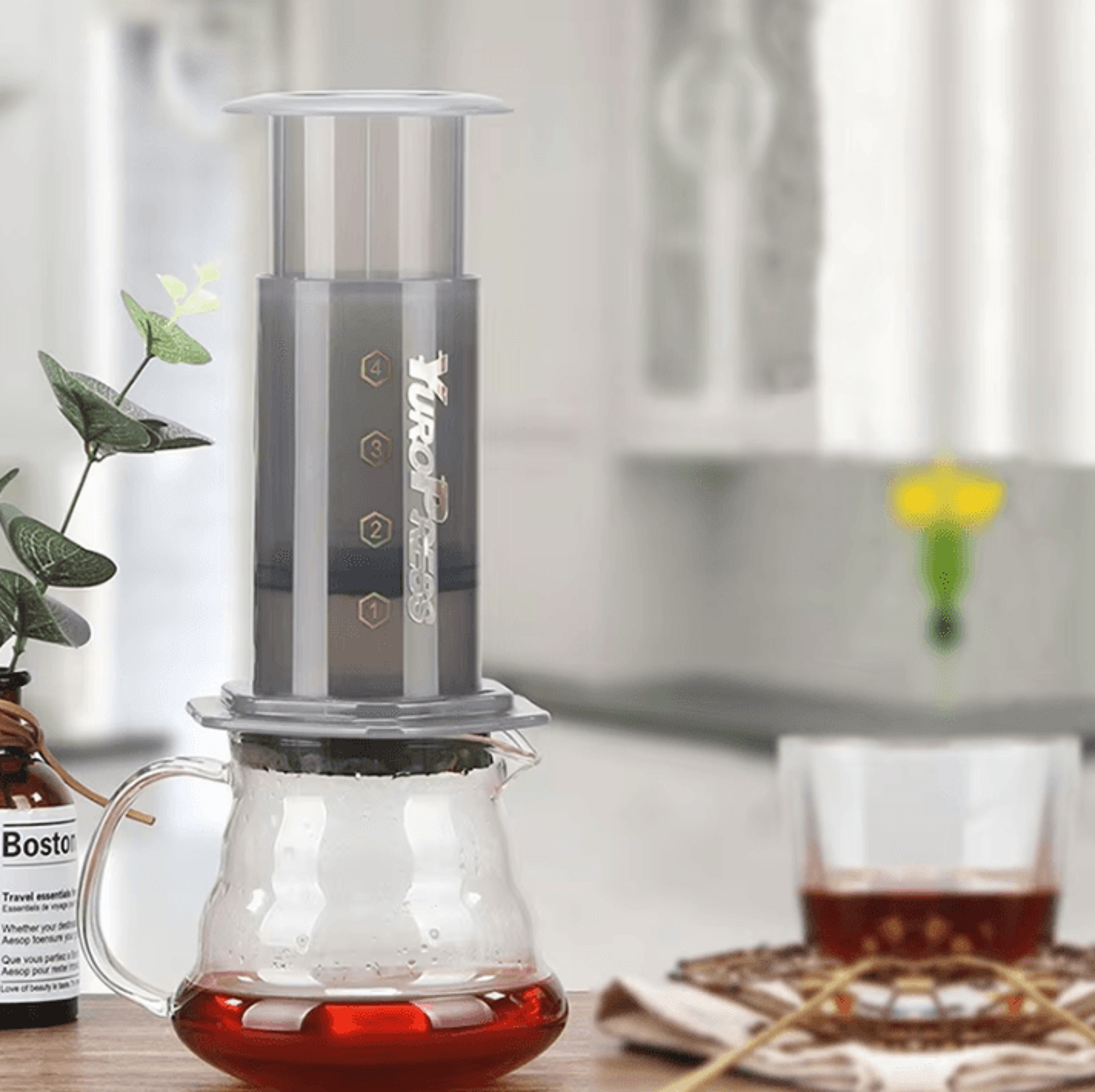 Portable French Press Espresso Coffee Maker With Air Press  Includes 350pcs 64mm Paper Filters 3