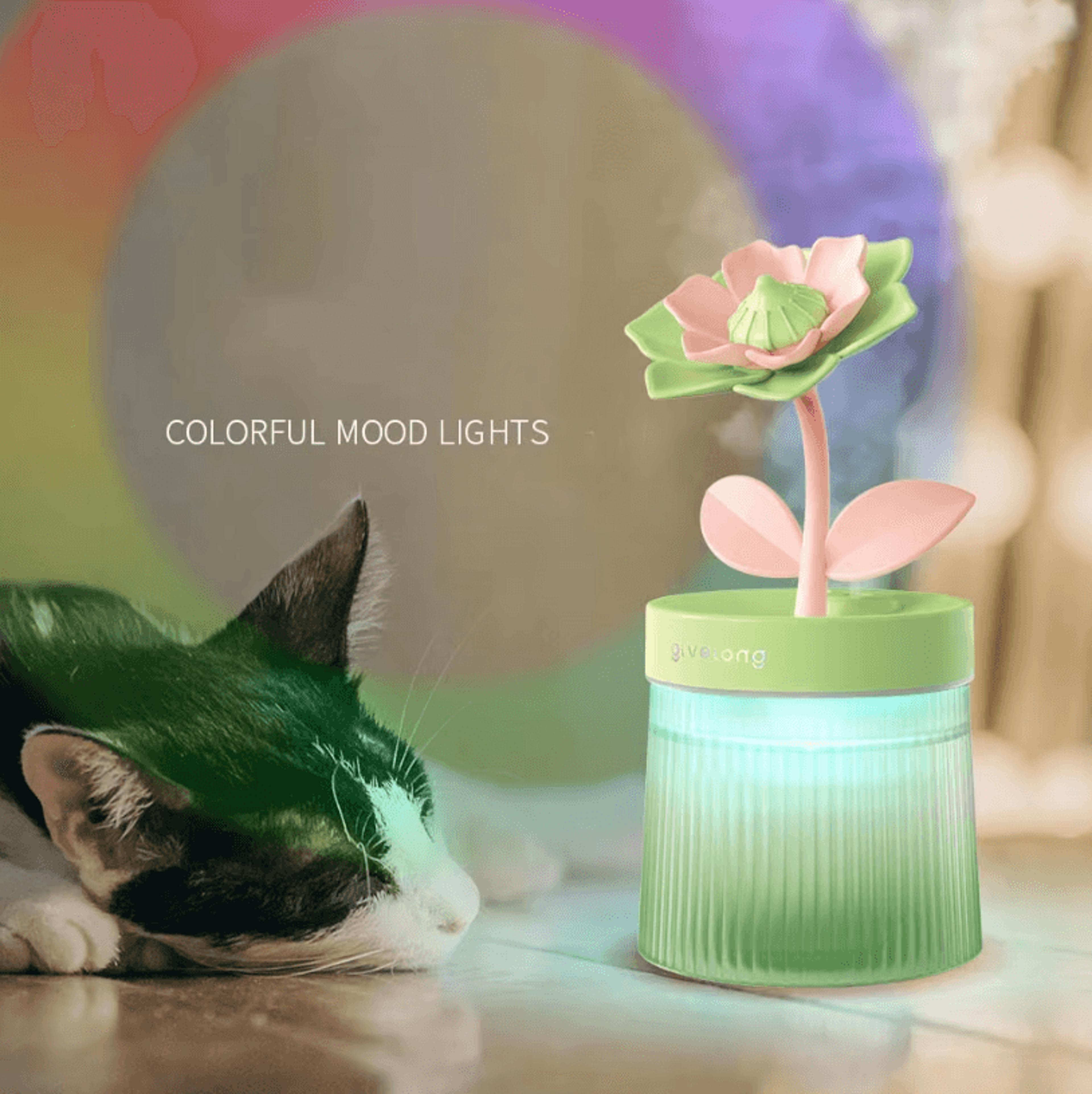 2026 Portable USB Ultrasonic Humidifier  Colorful Cup Cool Mist Aroma Diffuser With LED Light 2