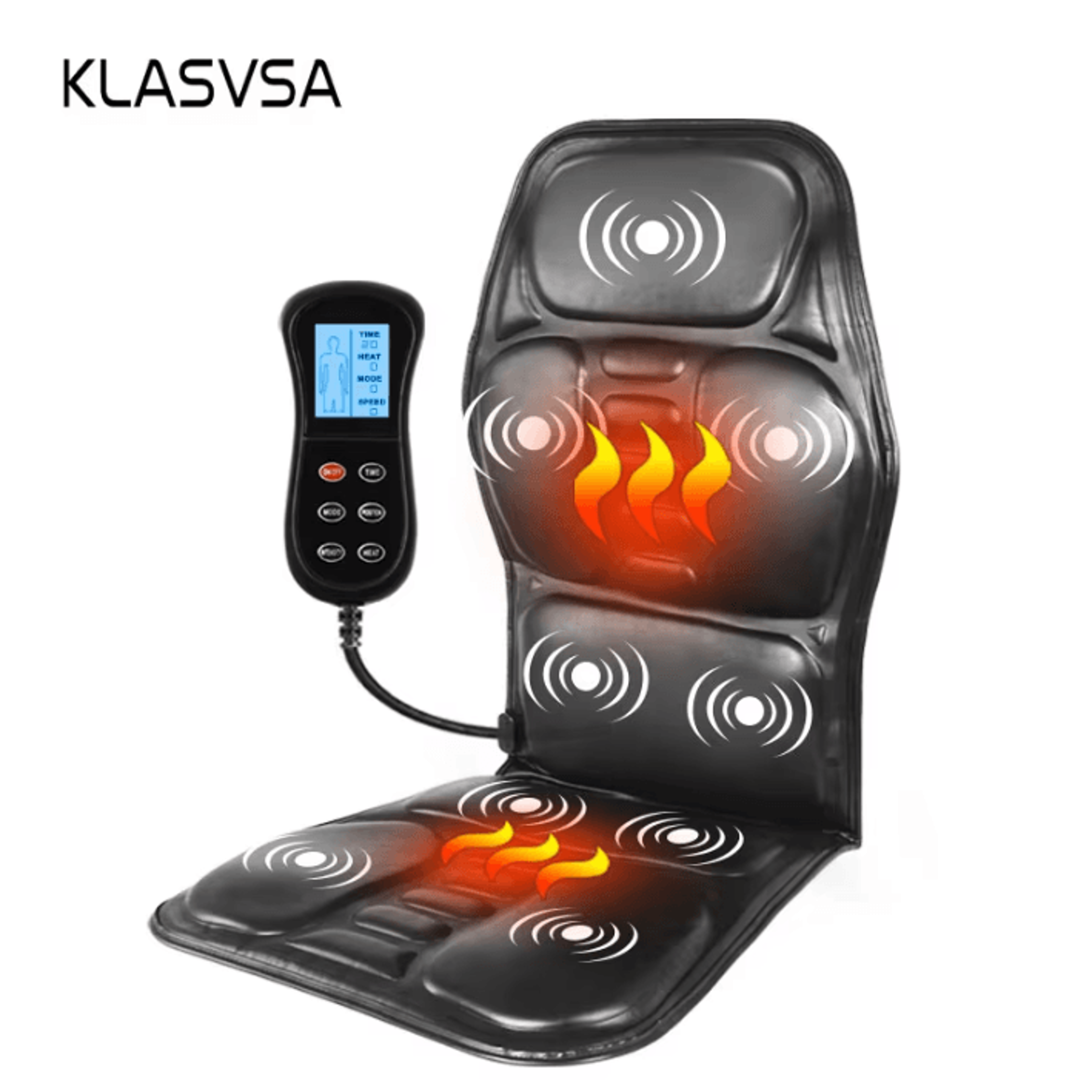 KLASVSA Electric Back Massager Cushion  Heated Vibrator Massage Pad With EU Plug For Car Home And O 0