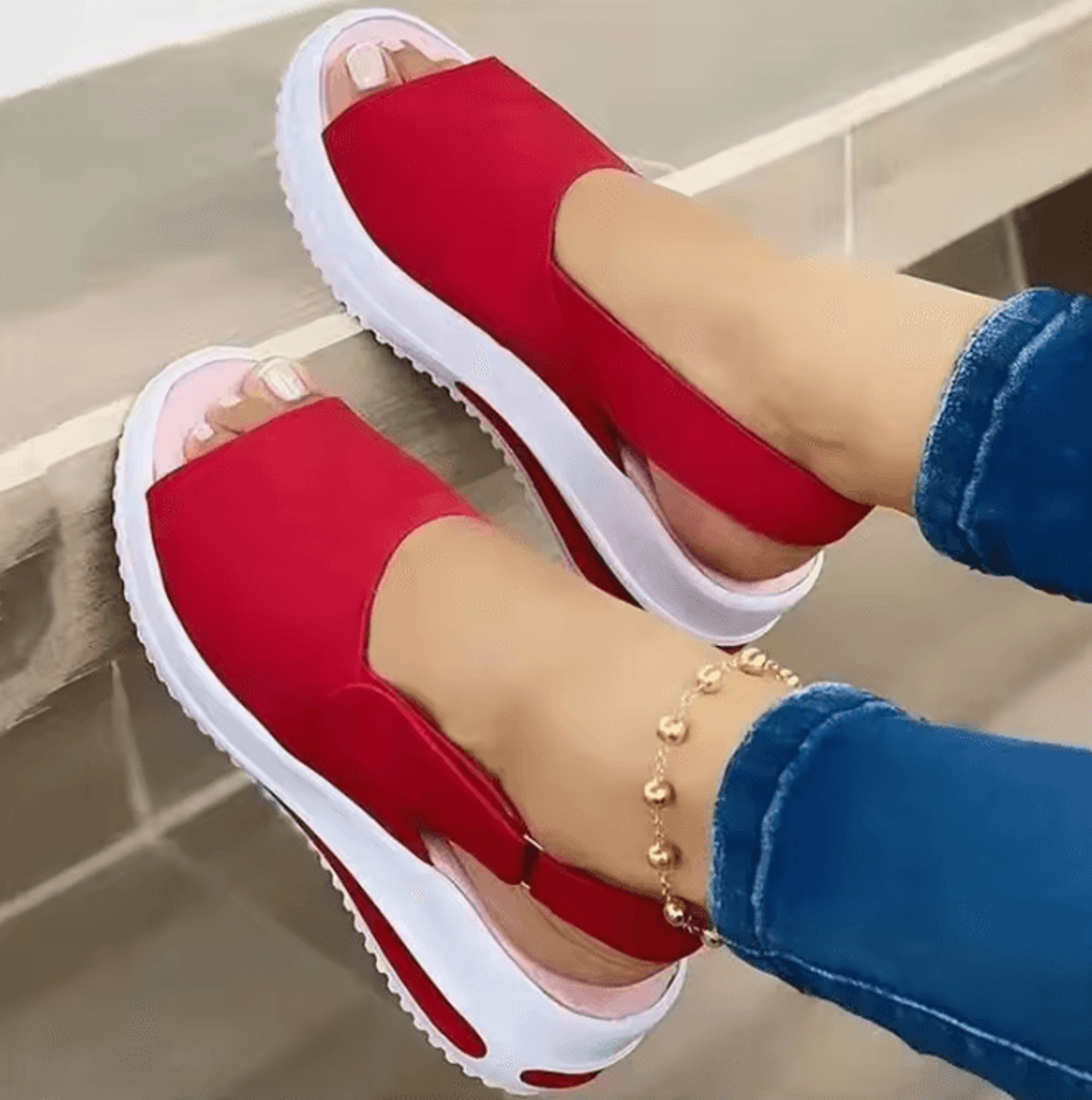 Womens Peep Toe Lightweight Summer Sandals  Breathable NonSlip Fashion Footwear 8