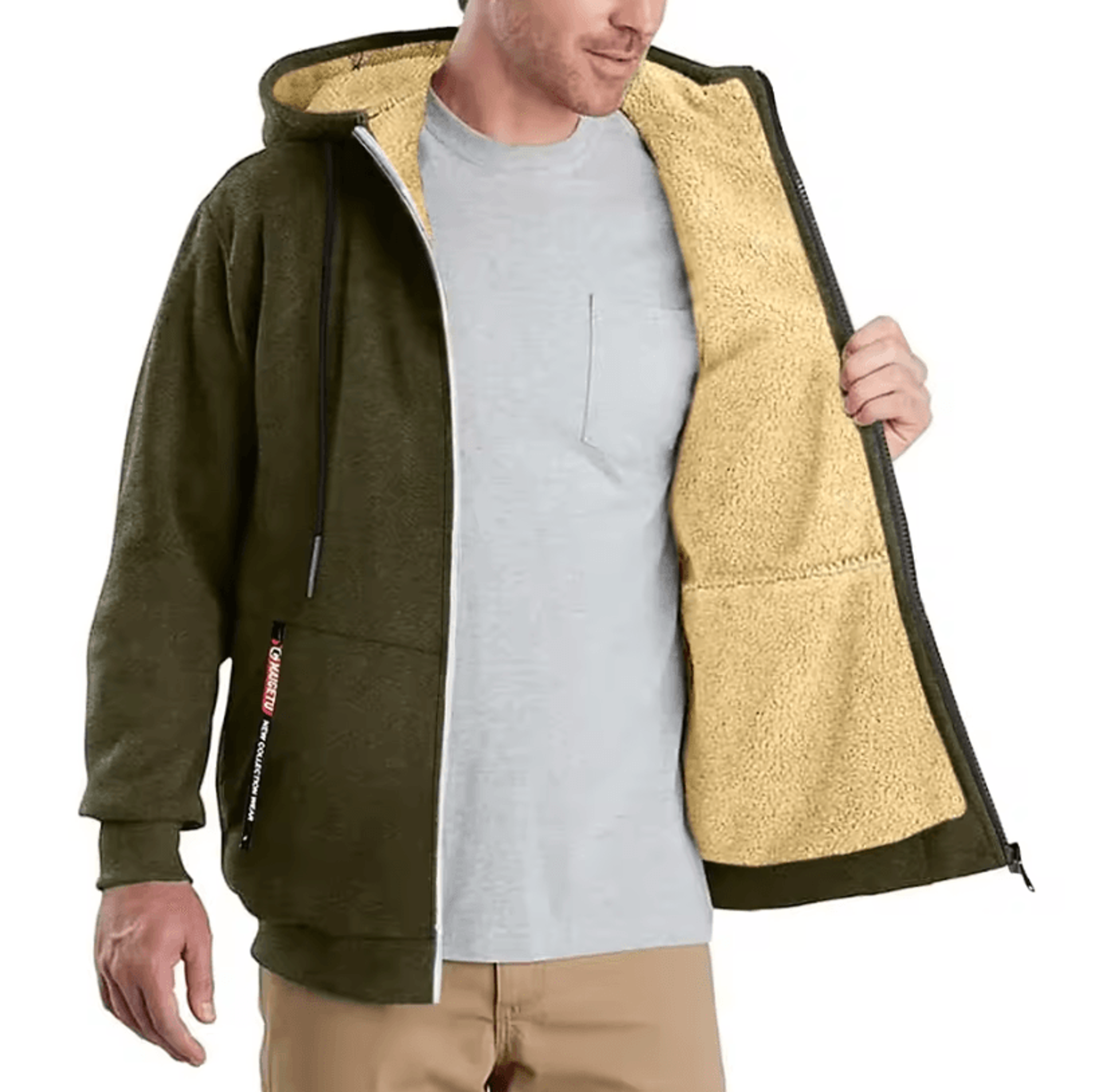 Mens Full Zip Fleece Hoodie  Casual Outdoor Sports And Streetwear Jacket 1