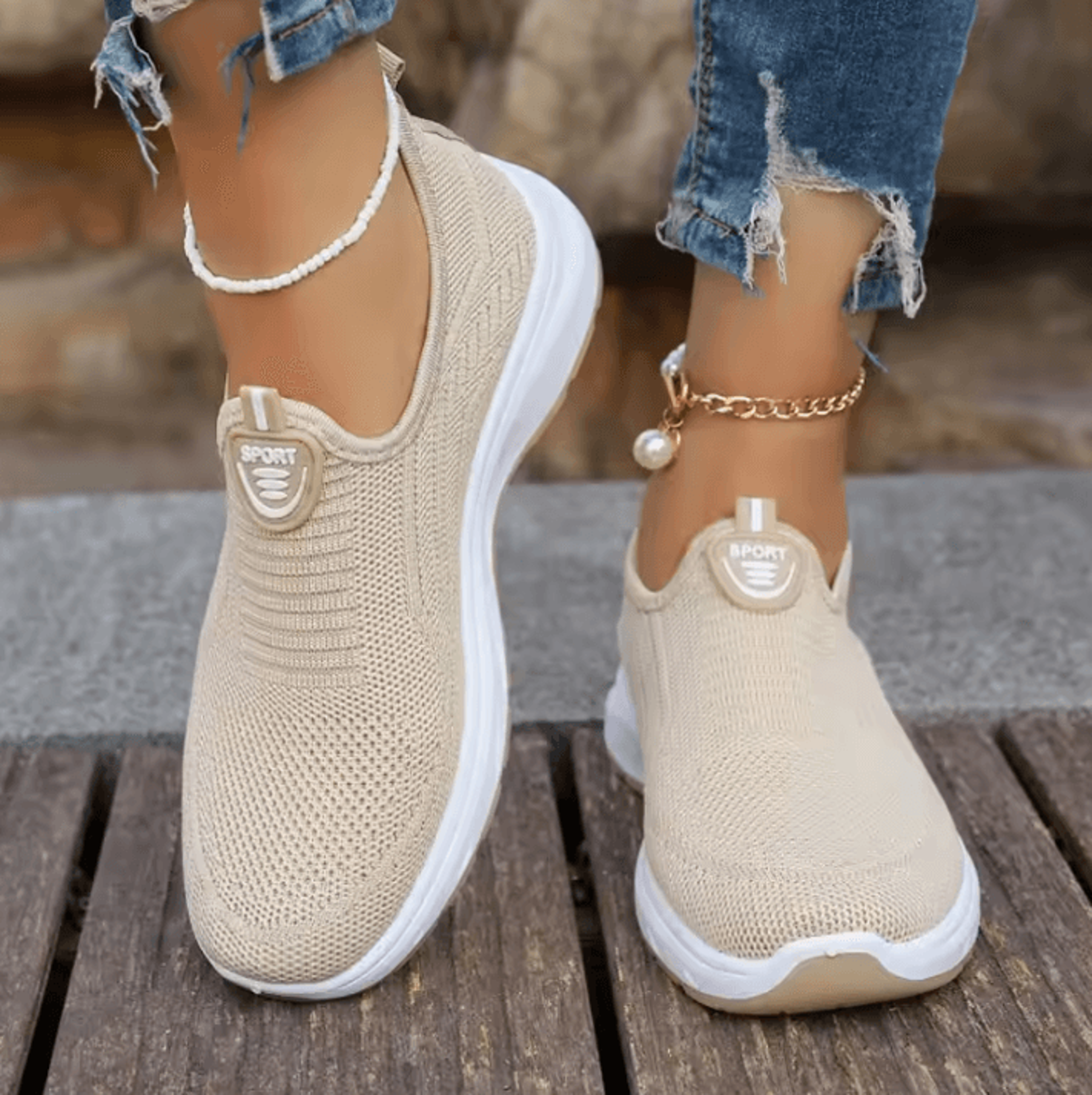 Womens Breathable SlipOn Sneakers  Lightweight Casual Sports And Tennis Loafers 0