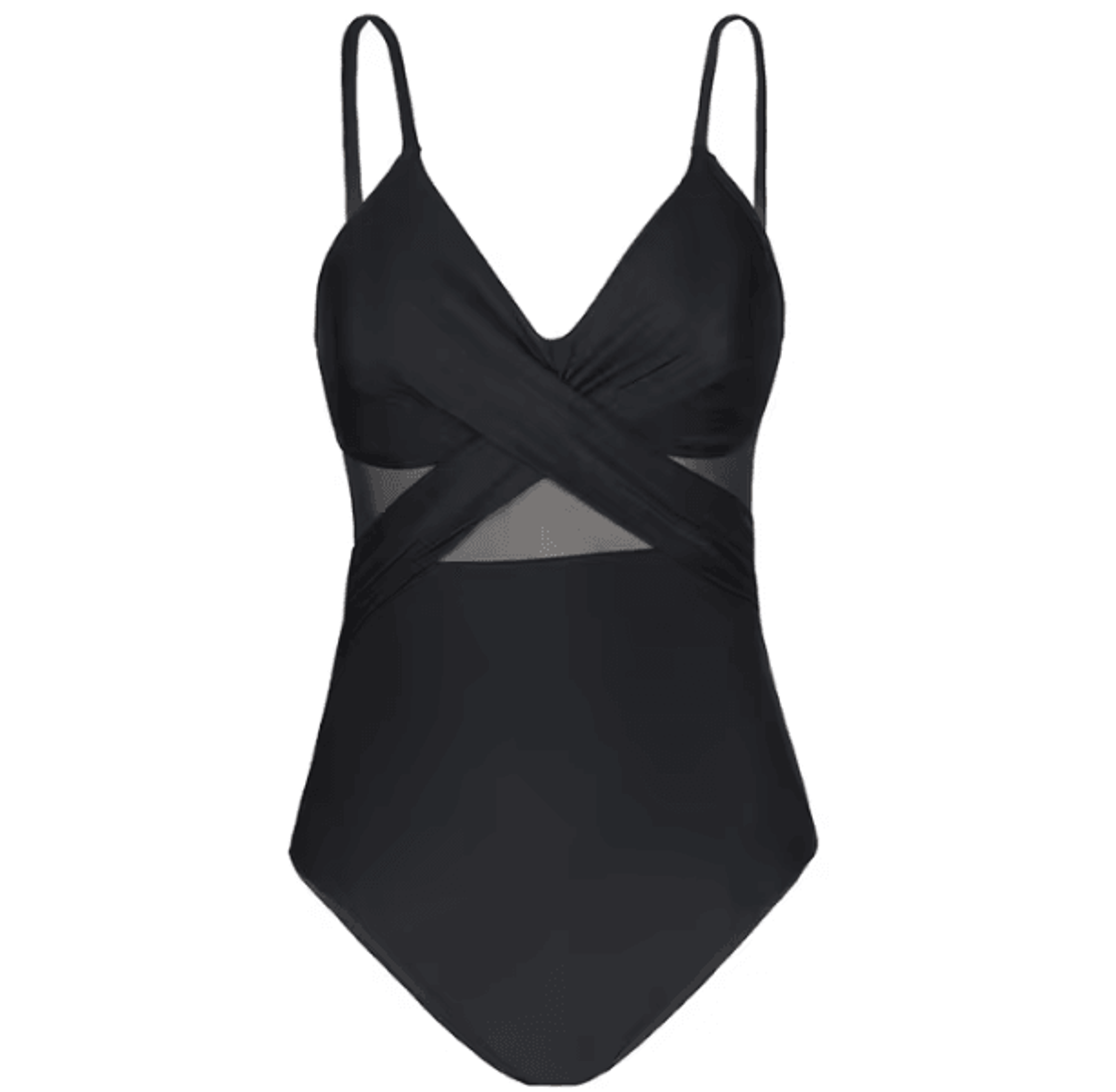 Womens Contrast Mesh One Piece Swimsuit  VNeck Backless Tummy Control High Cut Swimwear 5