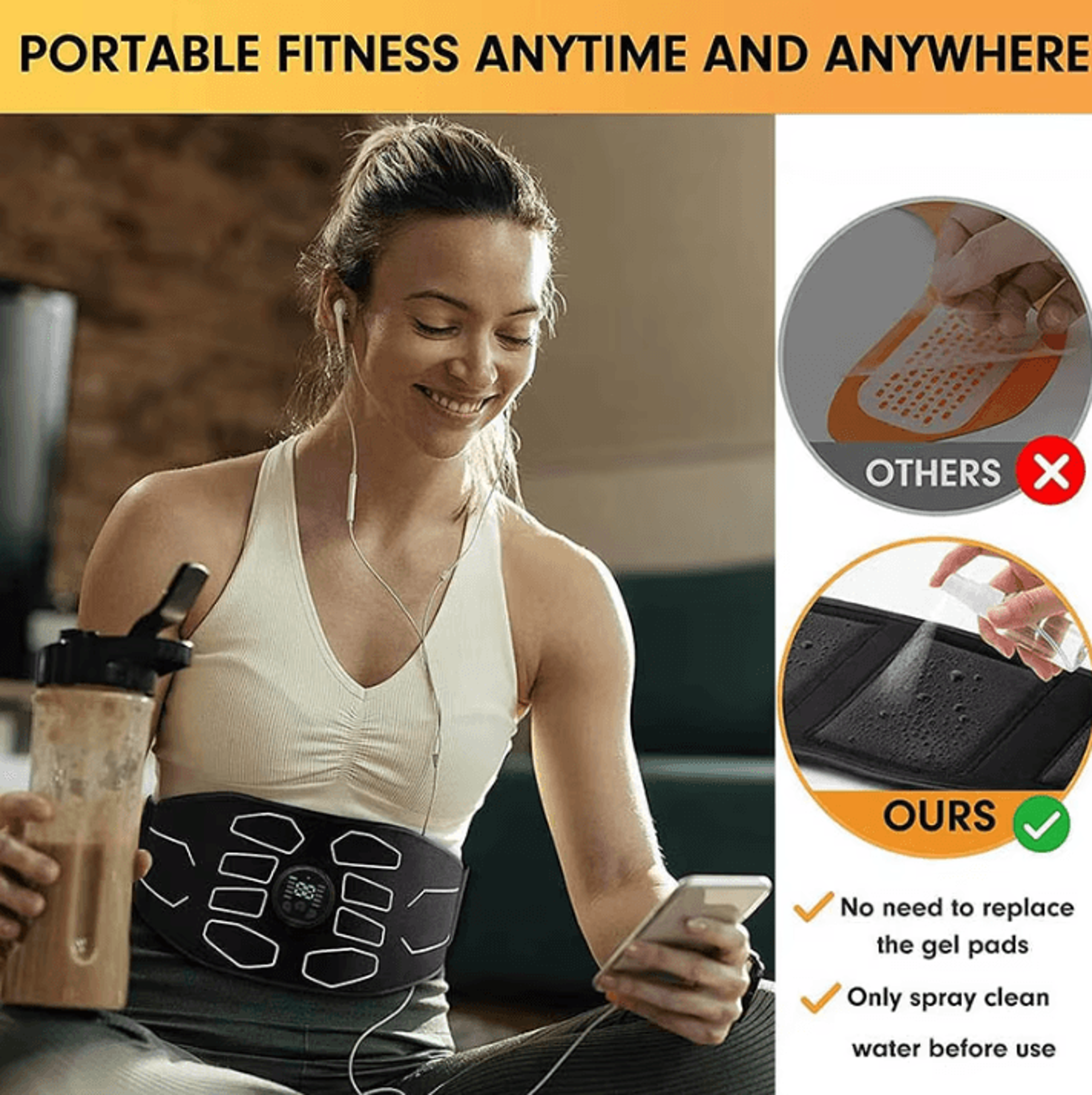 EMS Waist Abdominal Trainer Belt  Electric Muscle Stimulator For Slimming Toning And Pain Relief 3
