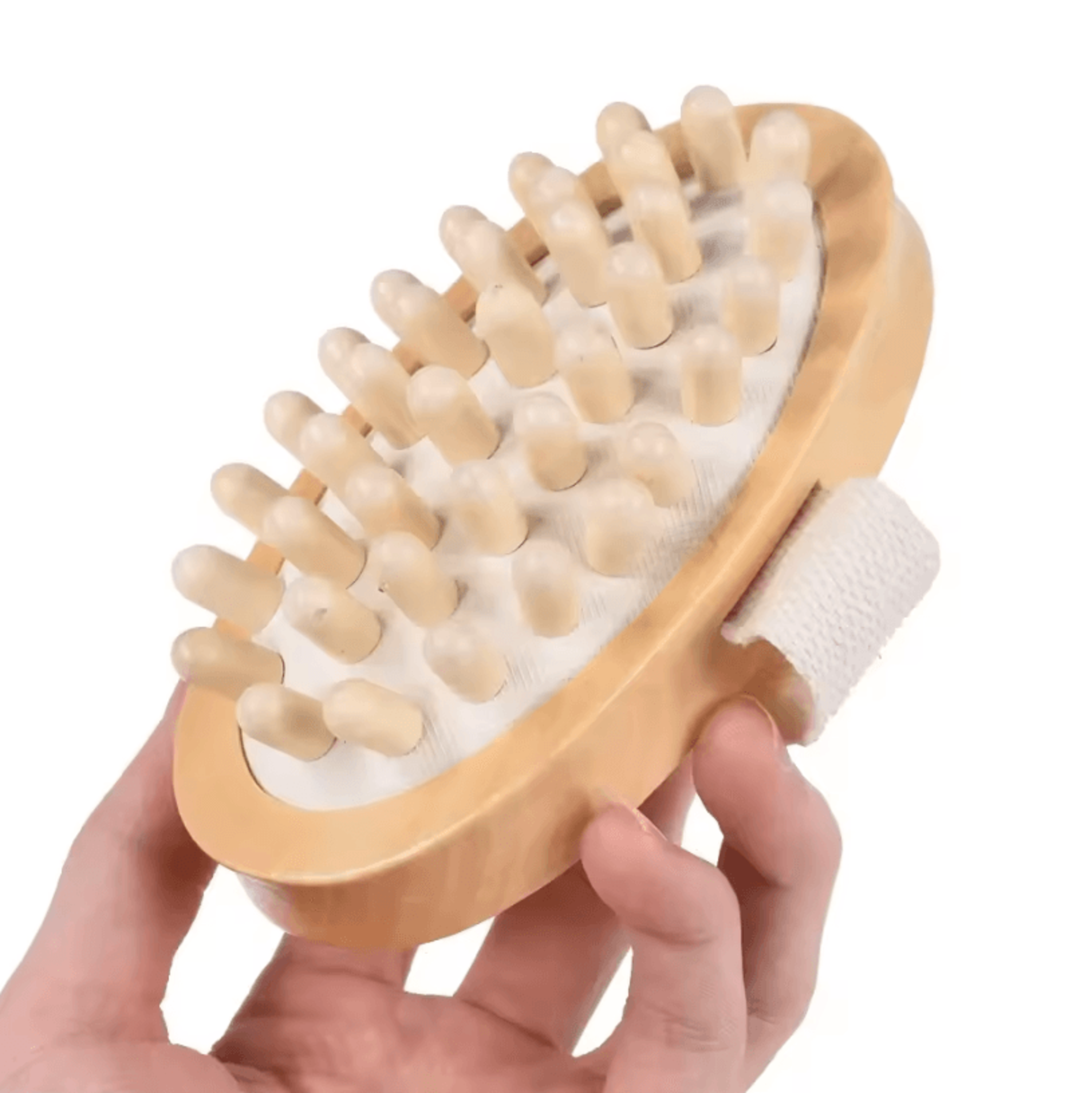 2in1 Natural Bristle Body Massage Brush  Dry Skin Exfoliator And AntiCellulite Circulation Massager 12