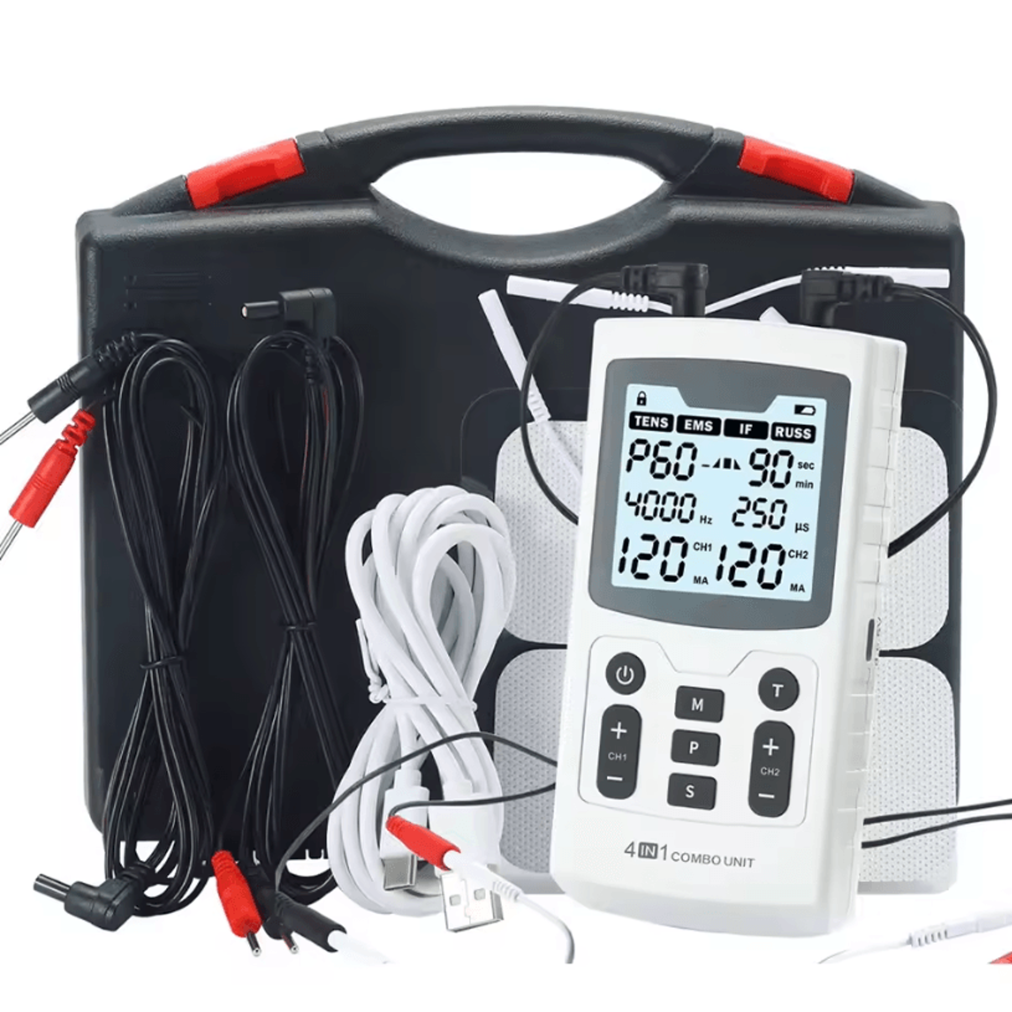 4in1 Electric Muscle Stimulator With TENS EMS Interferential And RUSS Modes 7