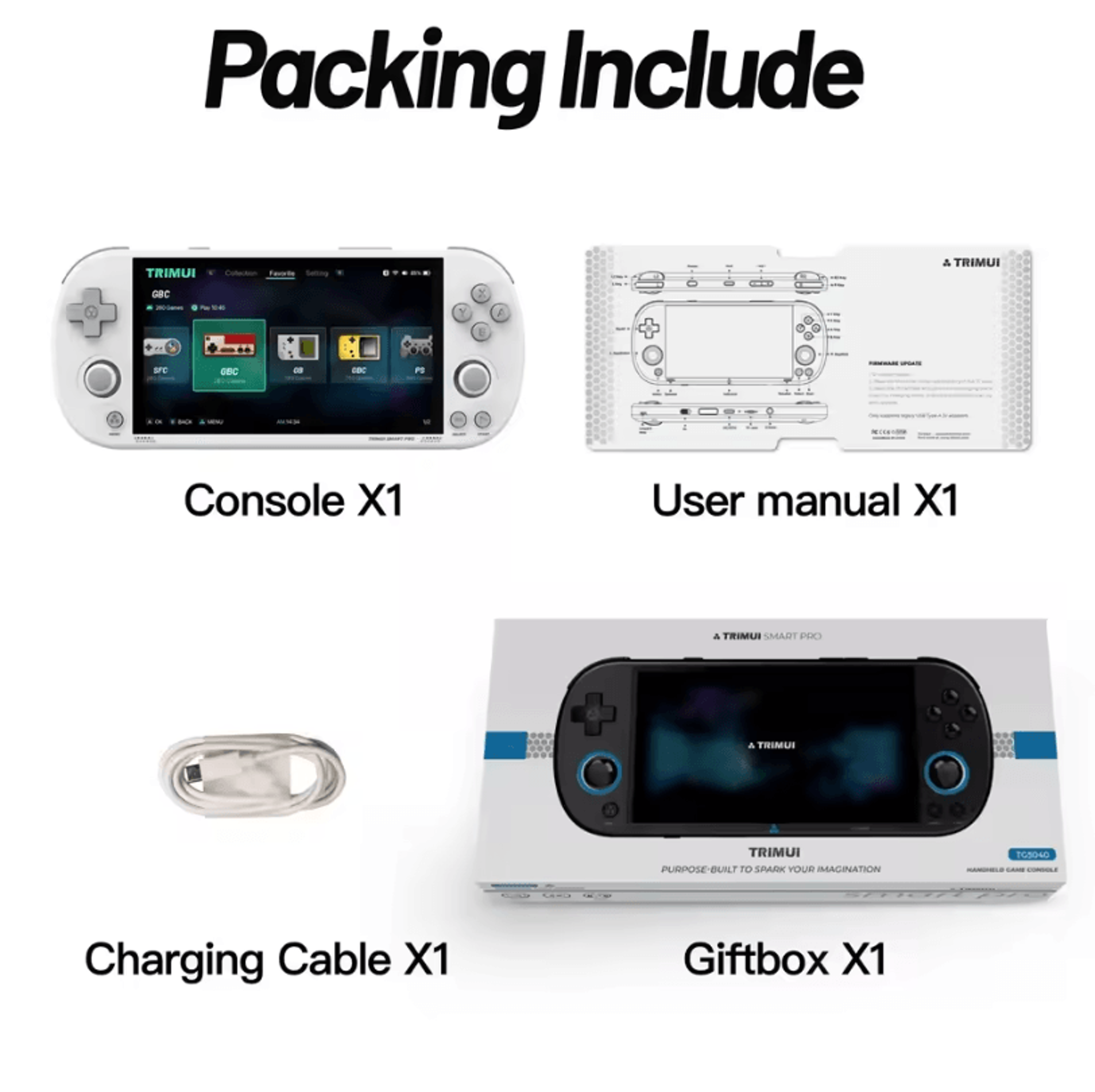 Trimui Smart Pro Handheld Game Console  Portable Retro Gaming Player With 496 Inches IPS Screen 7