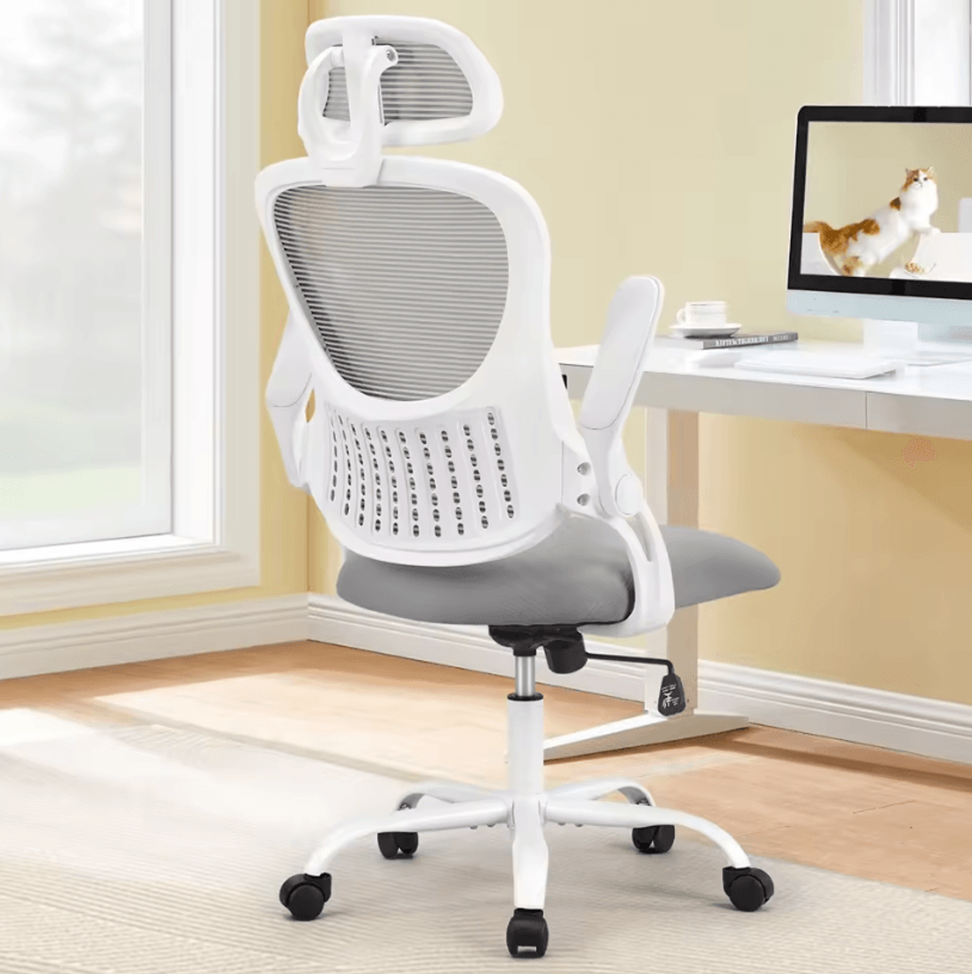 JHK Ergonomic Mesh Office Chair  Adjustable Headrest And Lumbar Support Desk Chair 0