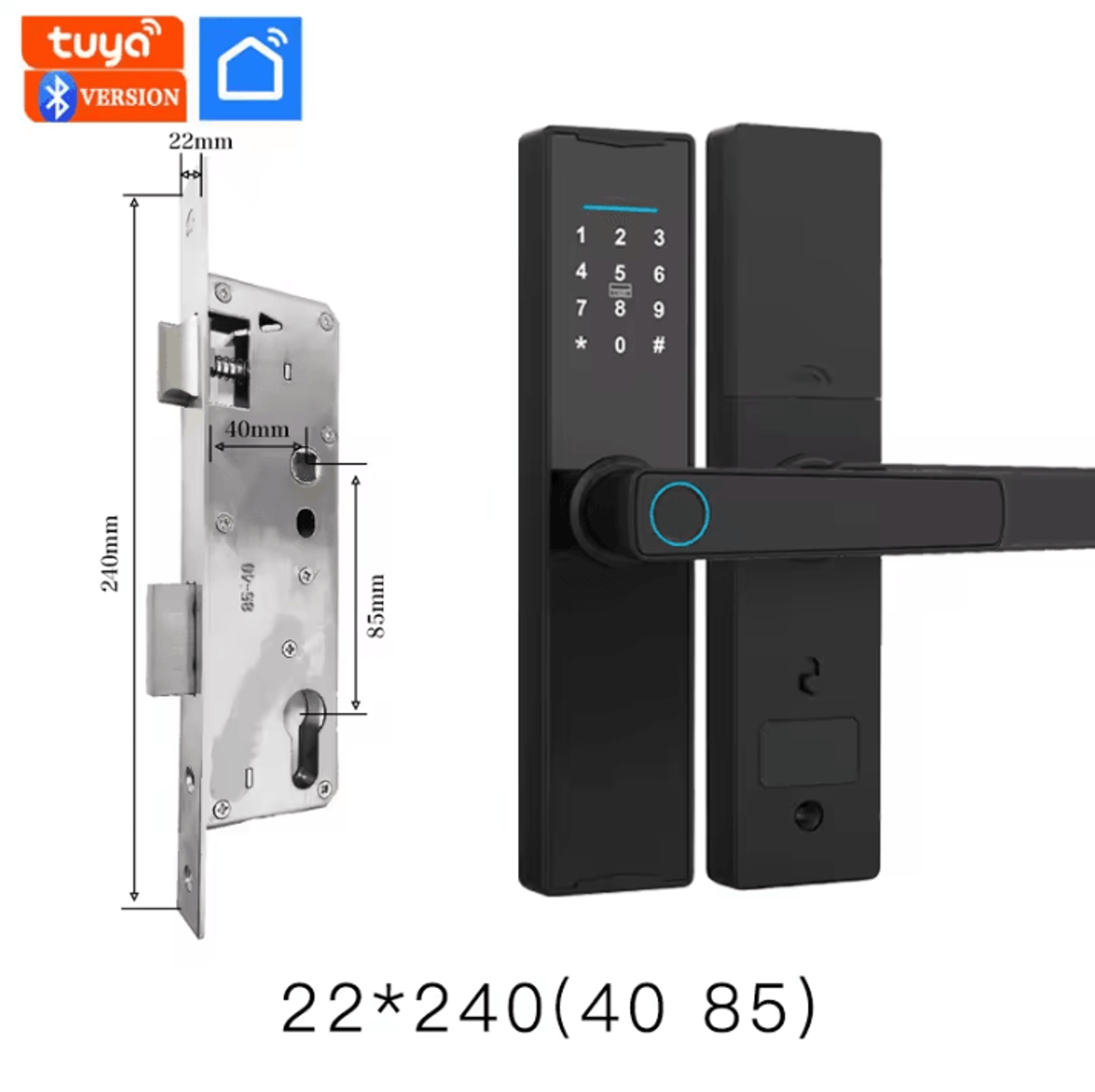 Smart Bluetooth Door Lock  Tuya App Compatible Biometric Fingerprint Electronic Home Lock 18