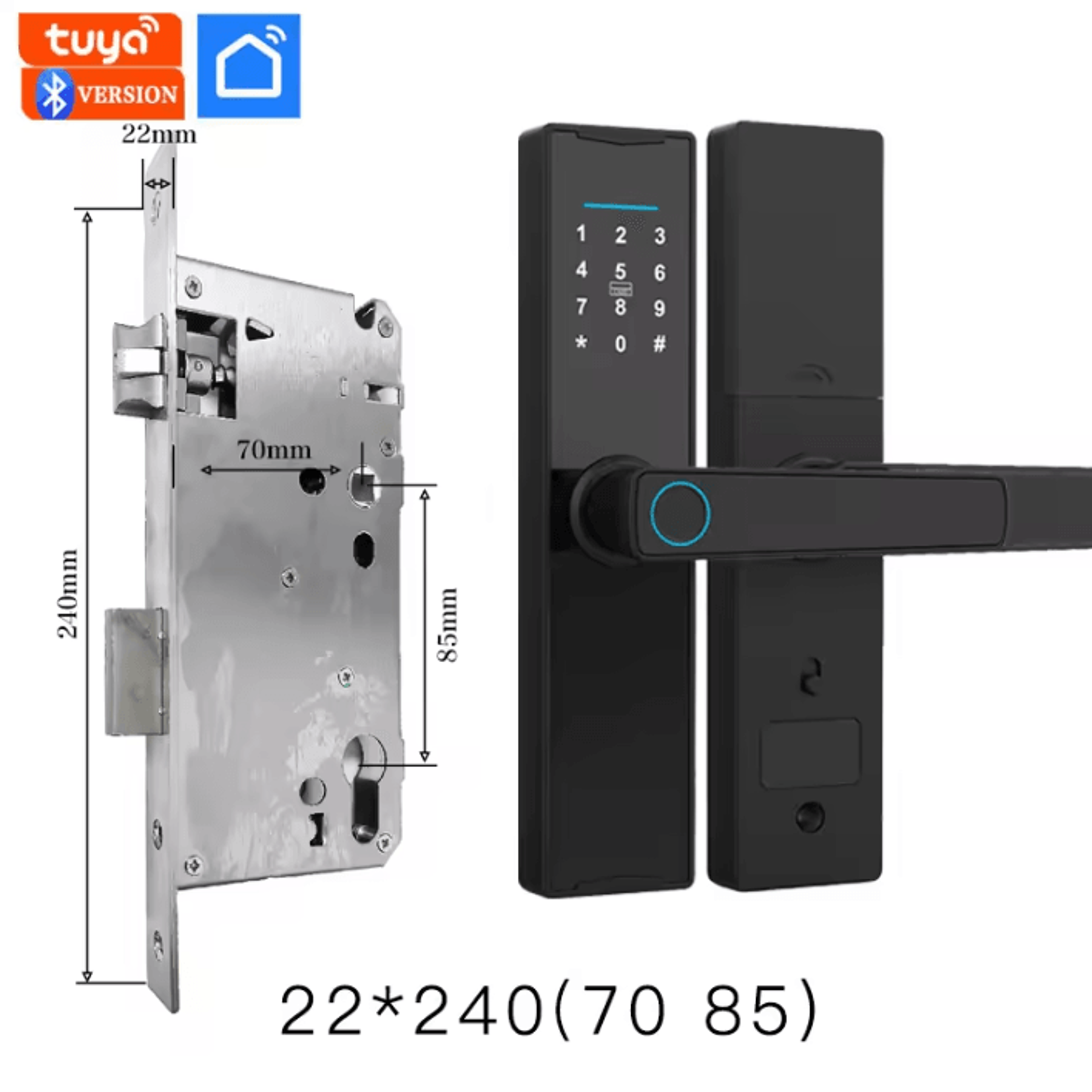 Smart Bluetooth Door Lock  Tuya App Compatible Biometric Fingerprint Electronic Home Lock 23