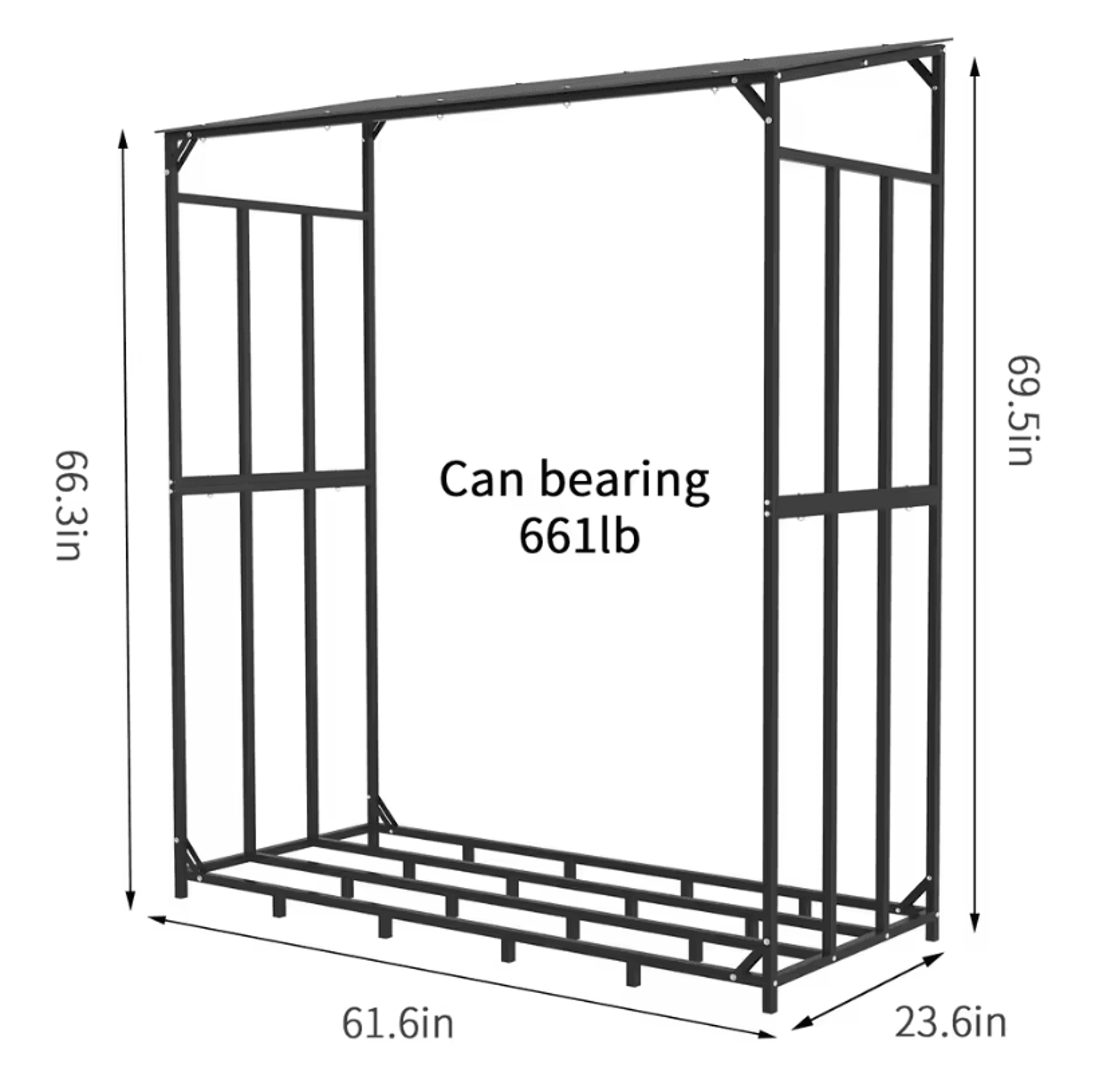 Extra Large Tall Outdoor Firewood Rack With Waterproof Cover  Heavy Duty Strong Stand For Garden An 5