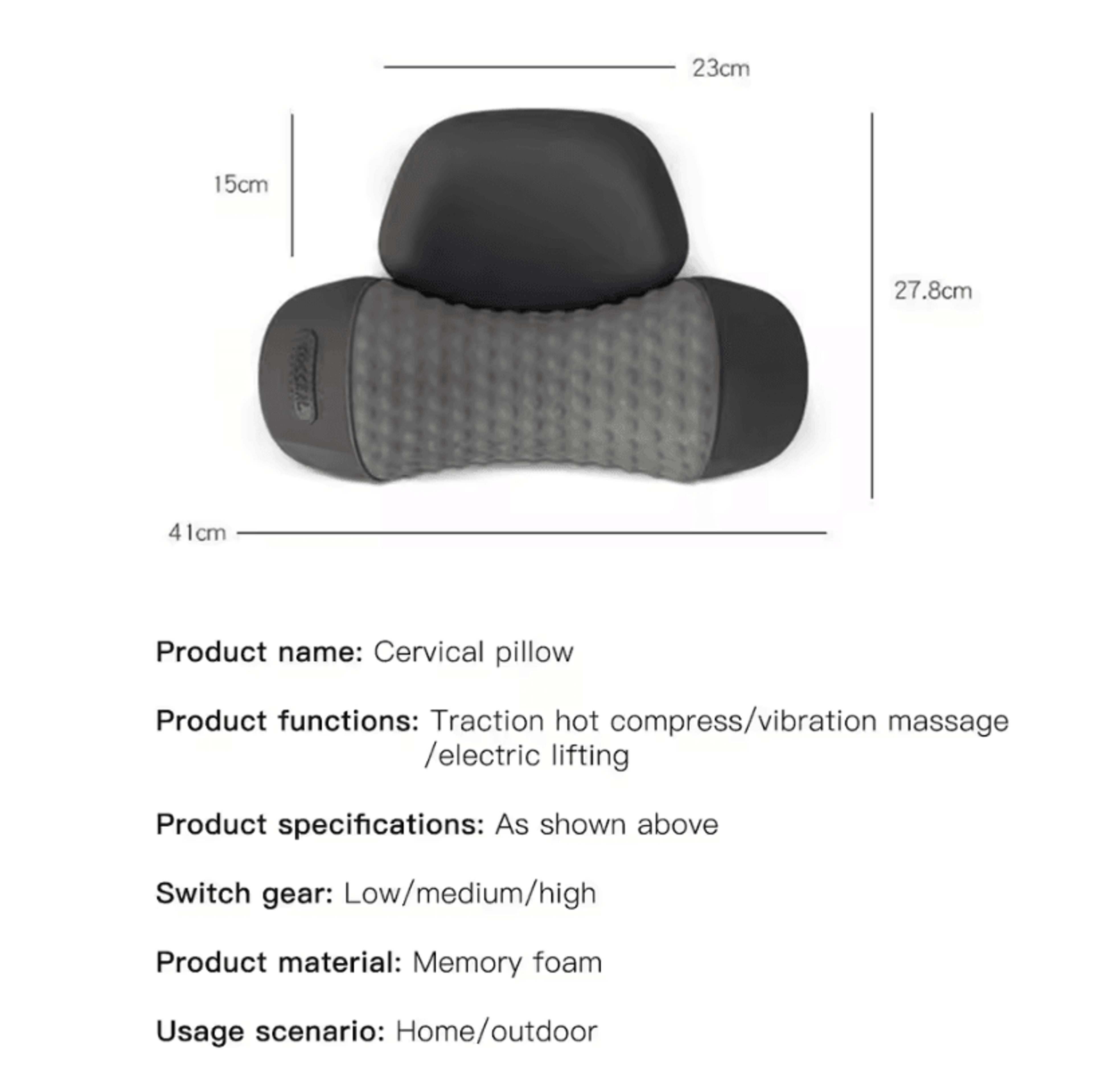 Electric Cervical Massage Pillow  Hot Compress And Vibration Neck Traction Relaxation Pillow With S 5