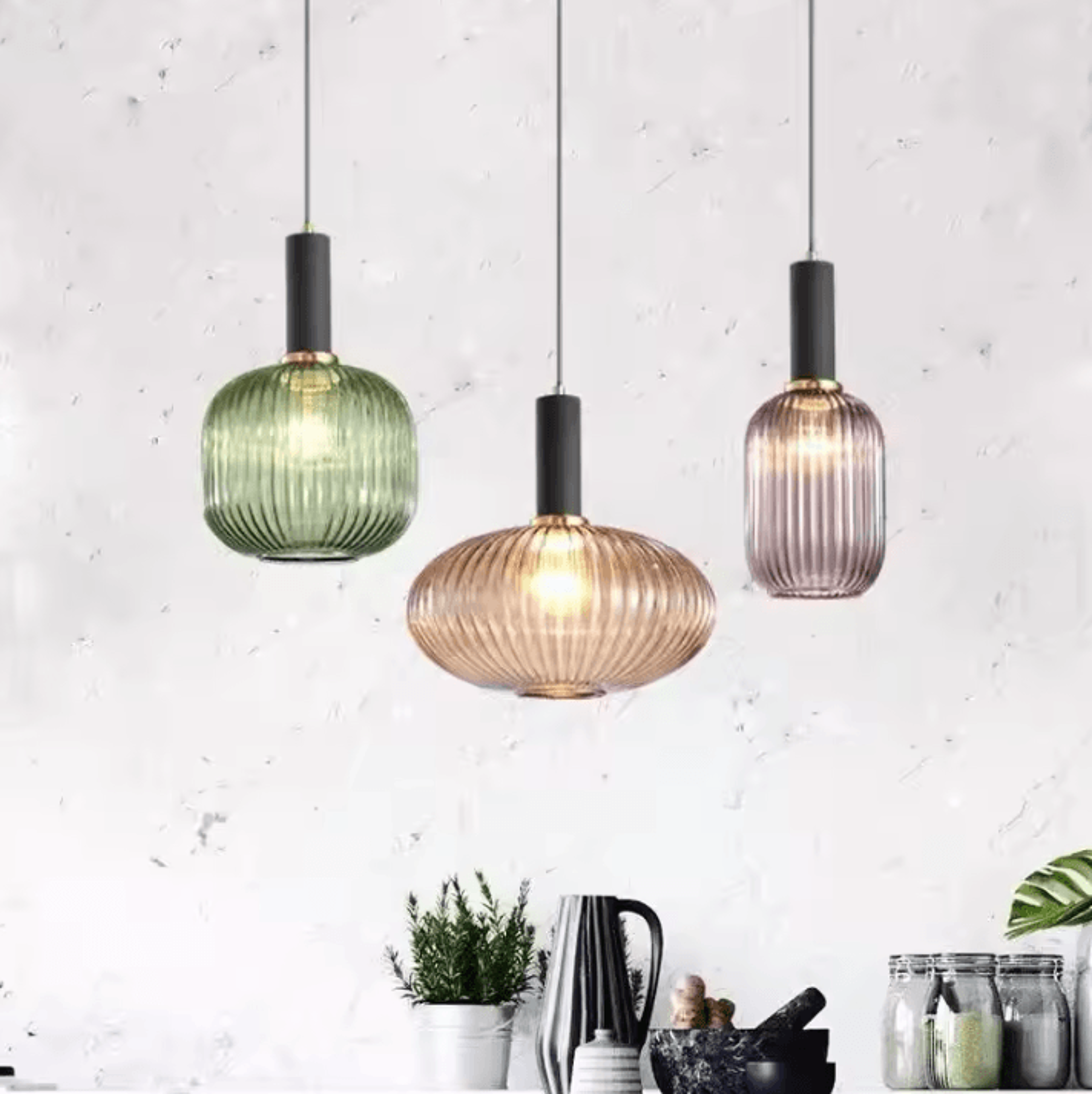 Retro Colorful Glass Pendant Lights  Creative LED E27 Hanging Lighting For Living Room And Bedroom 3