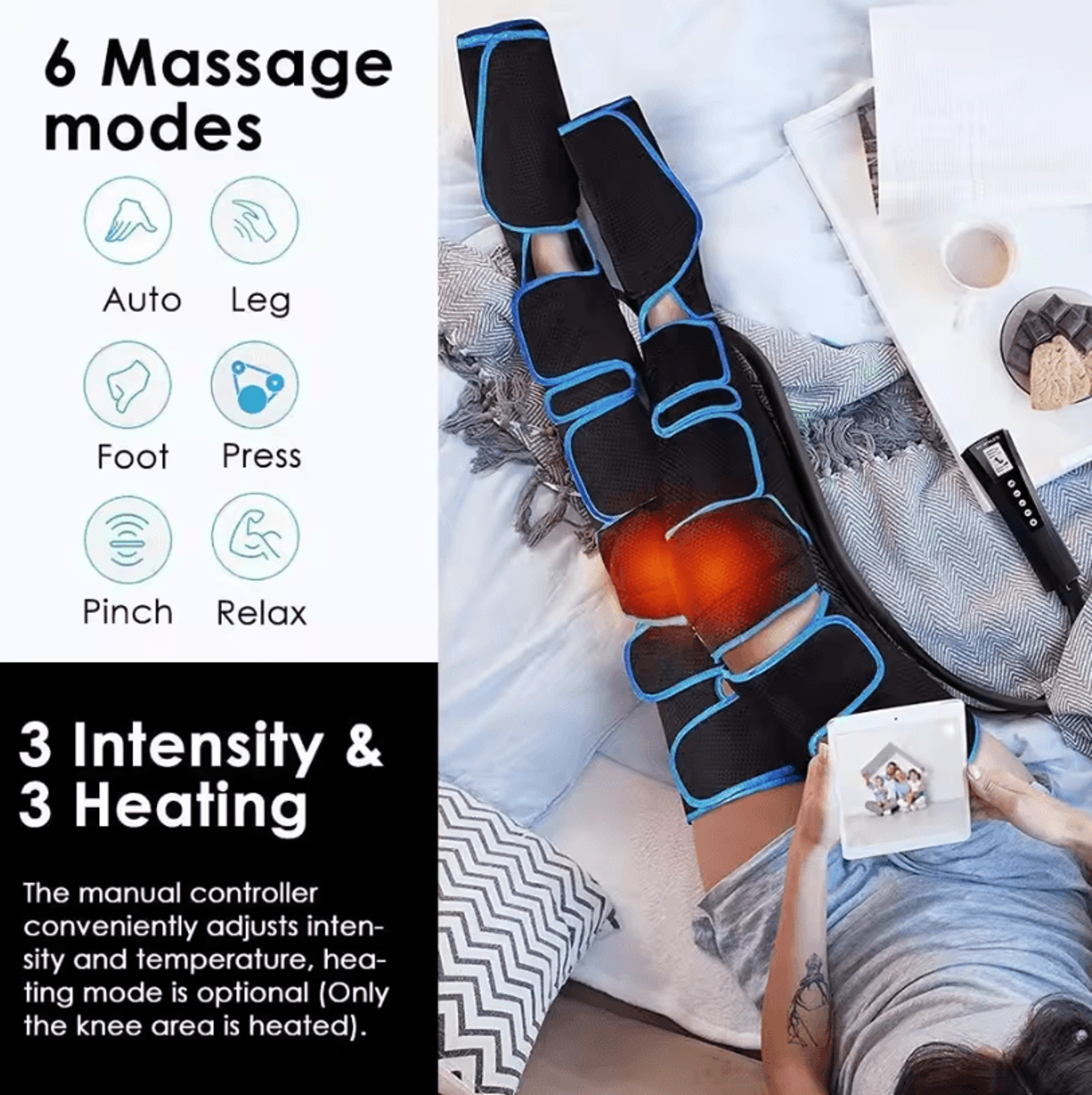 Foot Air Pressure Leg Massager  360 Degree Circulation And Muscle Relaxation Device For Feet And Le