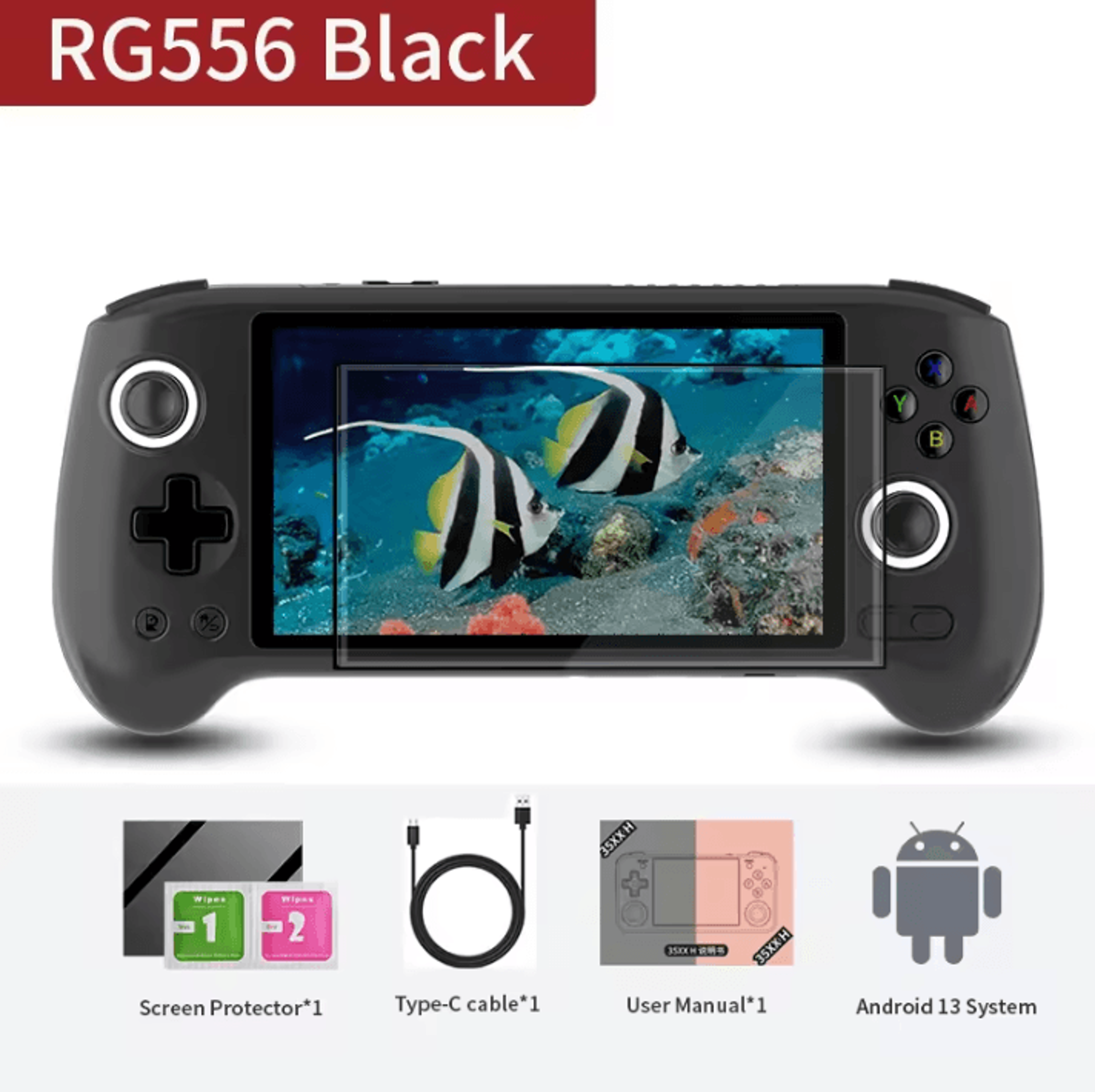 ANBERNIC RG556 Android Handheld Game Console  548 Inches AMOLED Portable Gaming Device 6