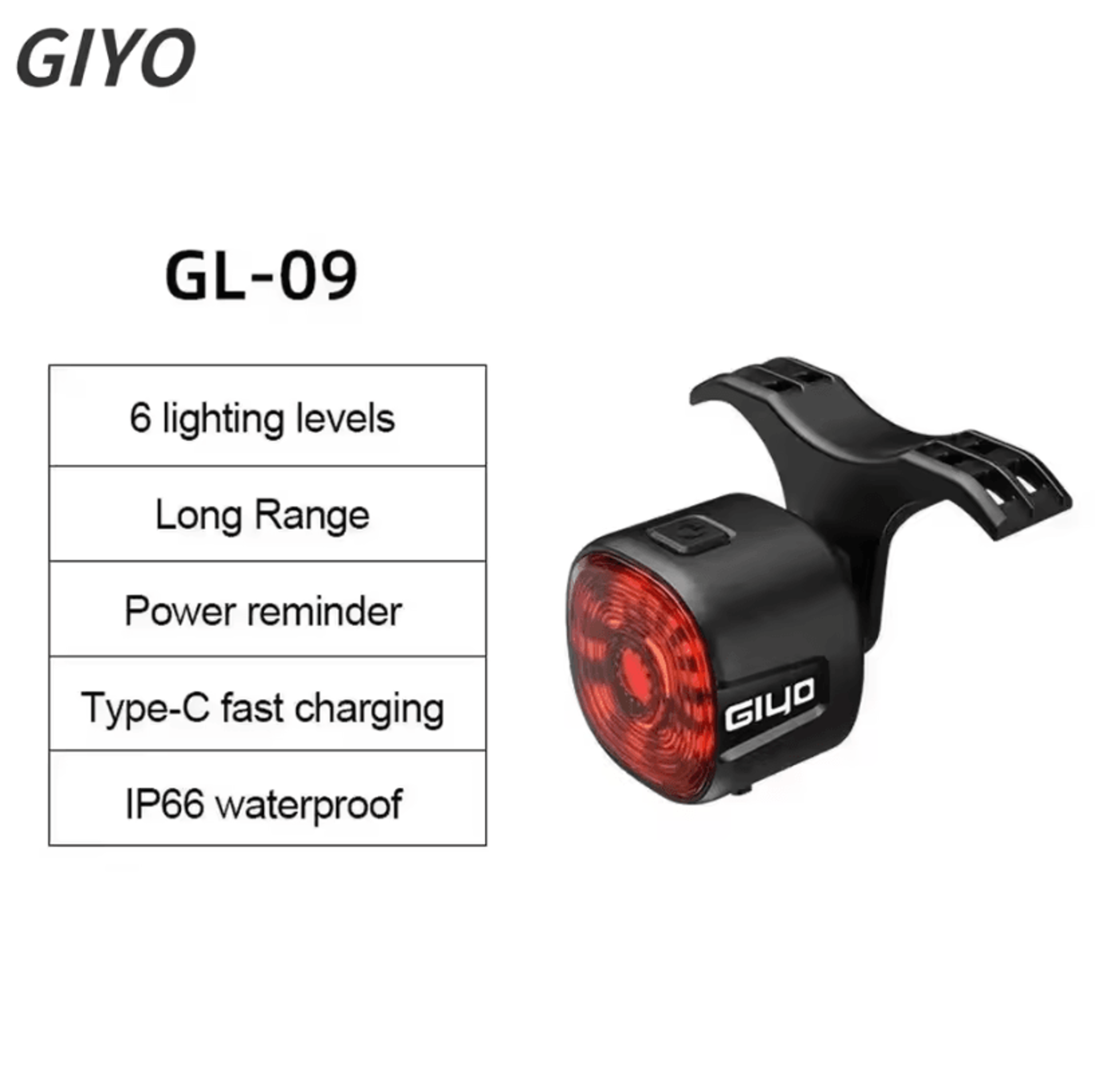 Smart Brake Bicycle Rear Light  LED Taillight With Auto Stop Signal And TypeC Charging 6
