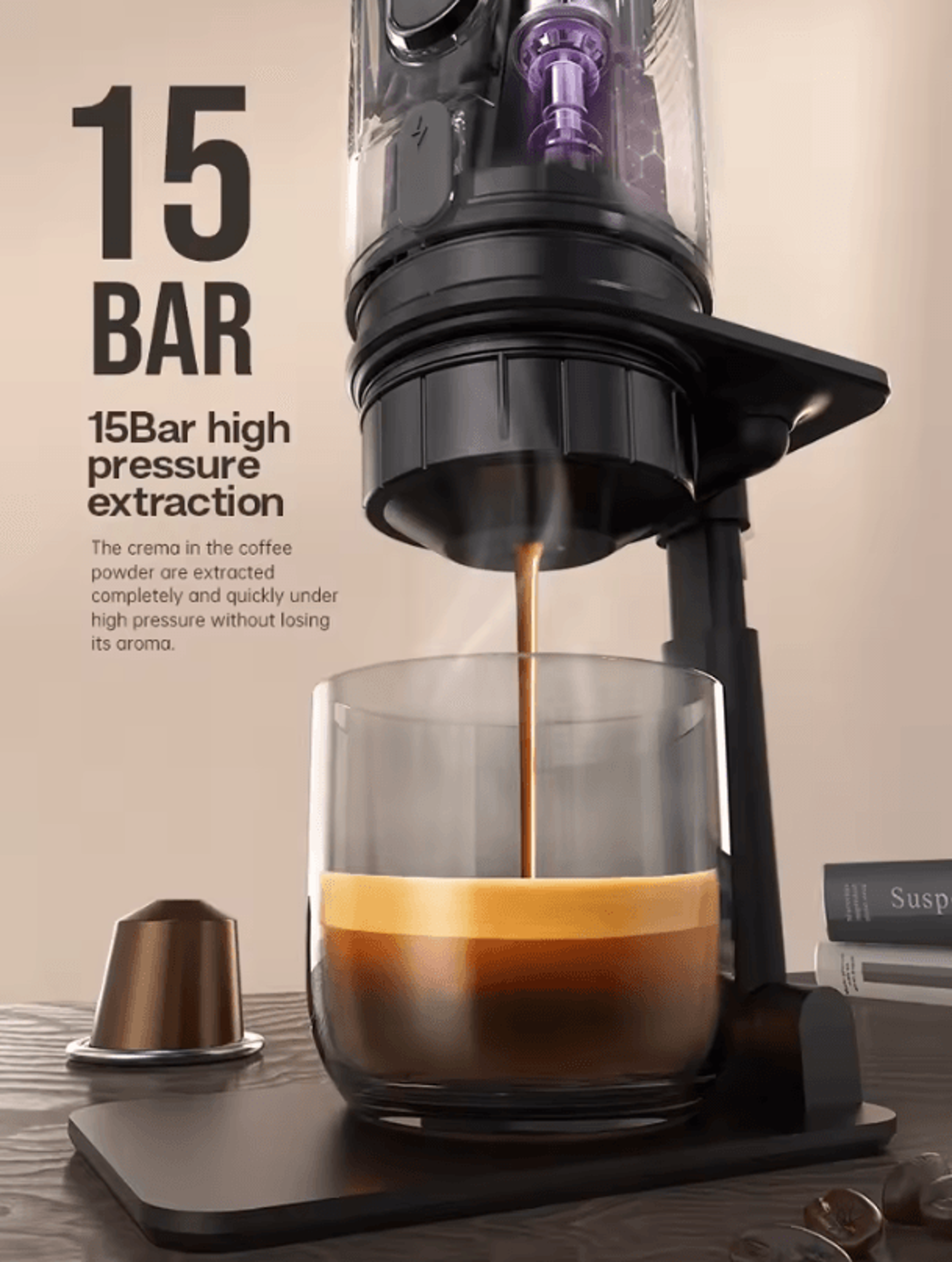 HiBREW Portable Coffee Machine For Car And Home  DC 12V Espresso Maker For Nespresso And Dolce Pods 3