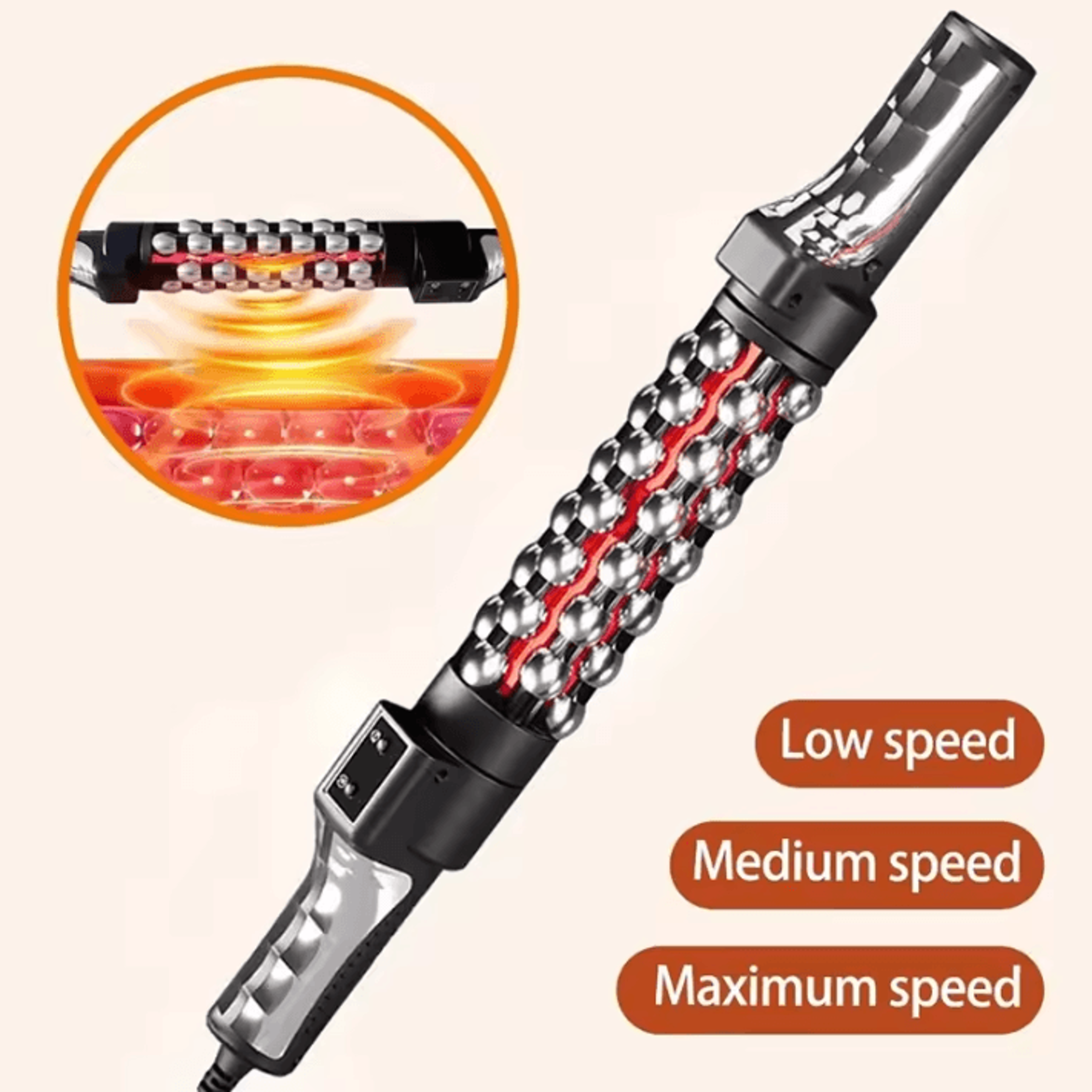 Heated Roll Massager Device  360 Degree Rotating Red Light Massage Roller For FullBody Comfort 0