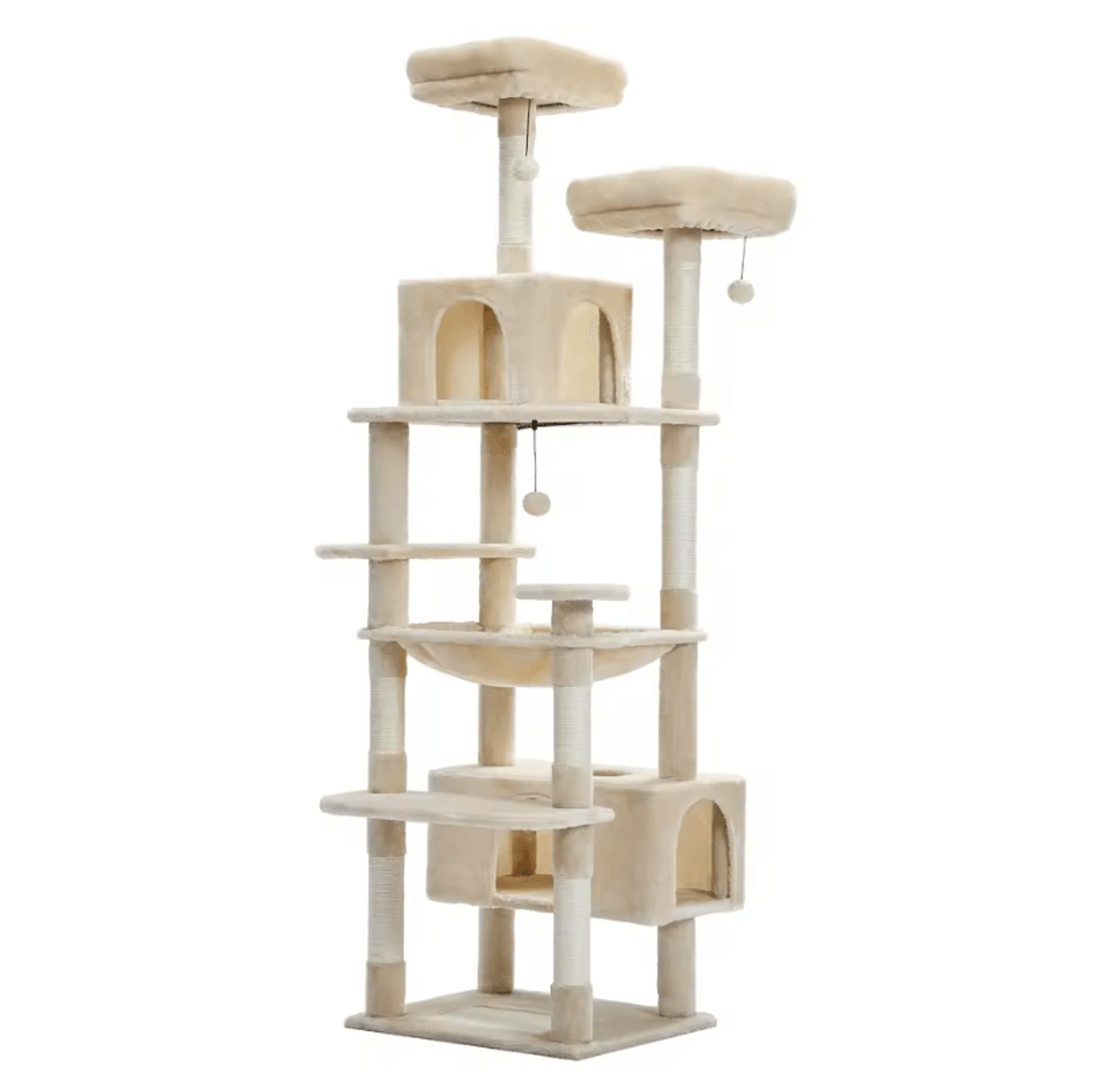 Tall Cat Tree  Large MultiLevel Plush Cat Tower With Scratching Posts And Perches 6