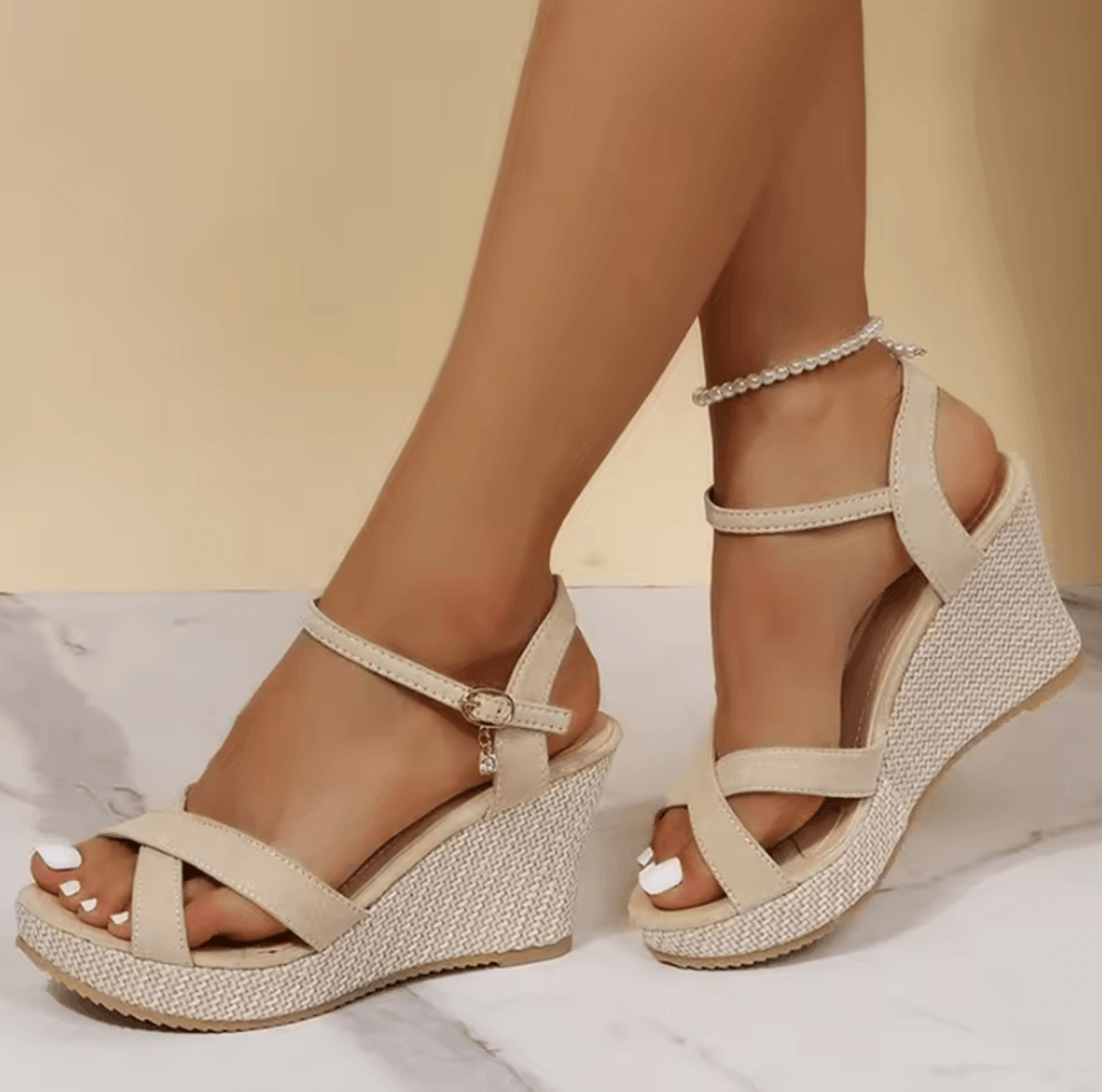 Womens Wedge Sandals 2026  Waterproof ThickSoled Roman Platform Summer Shoes 0