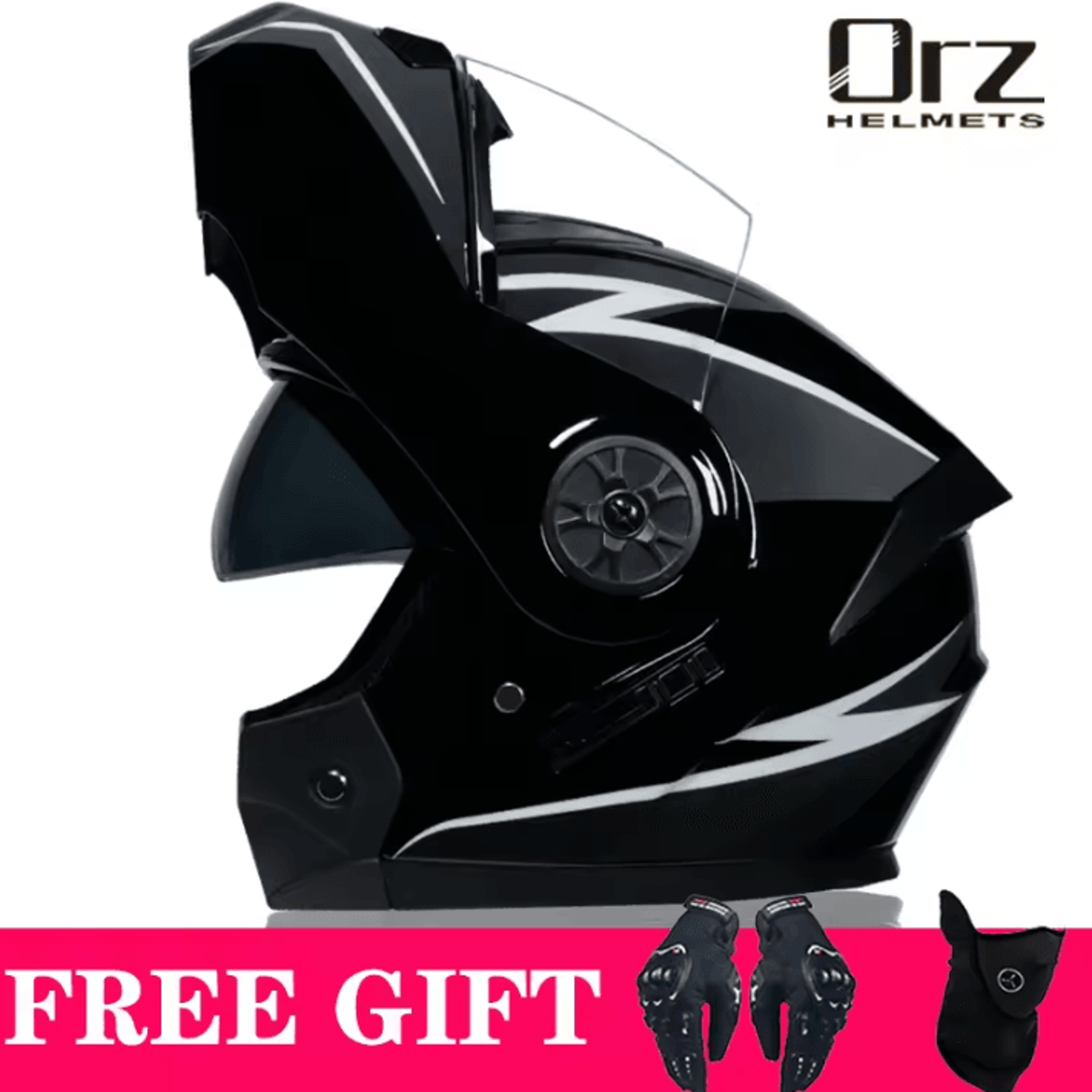 DOT Approved Modular Motorcycle Helmet  Flip Up Dual Lens Racing Helmet With Inner Visor 3