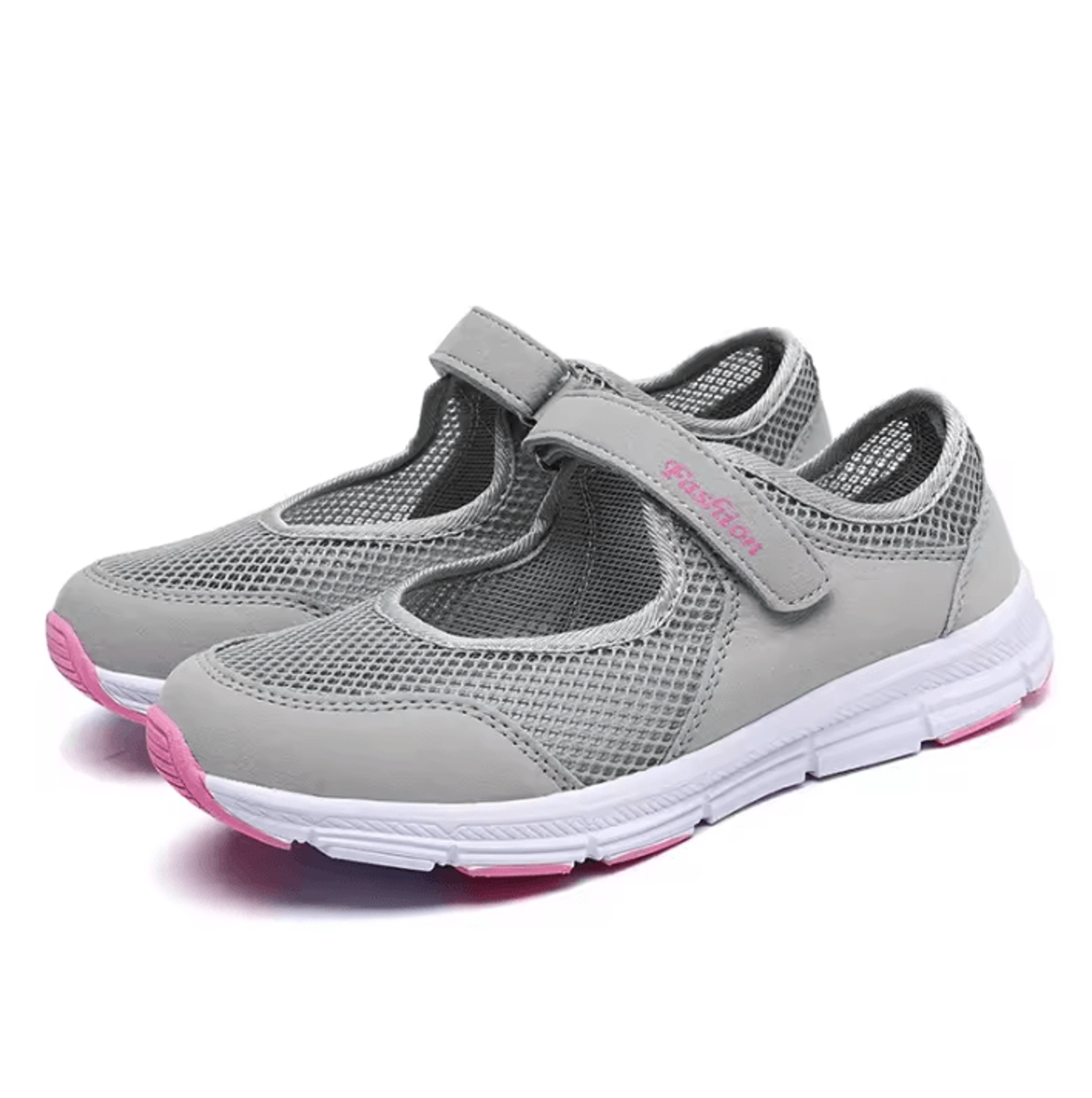 Womens Breathable Mesh Sneakers  White Vulcanized Casual Walking And Work Shoes 7