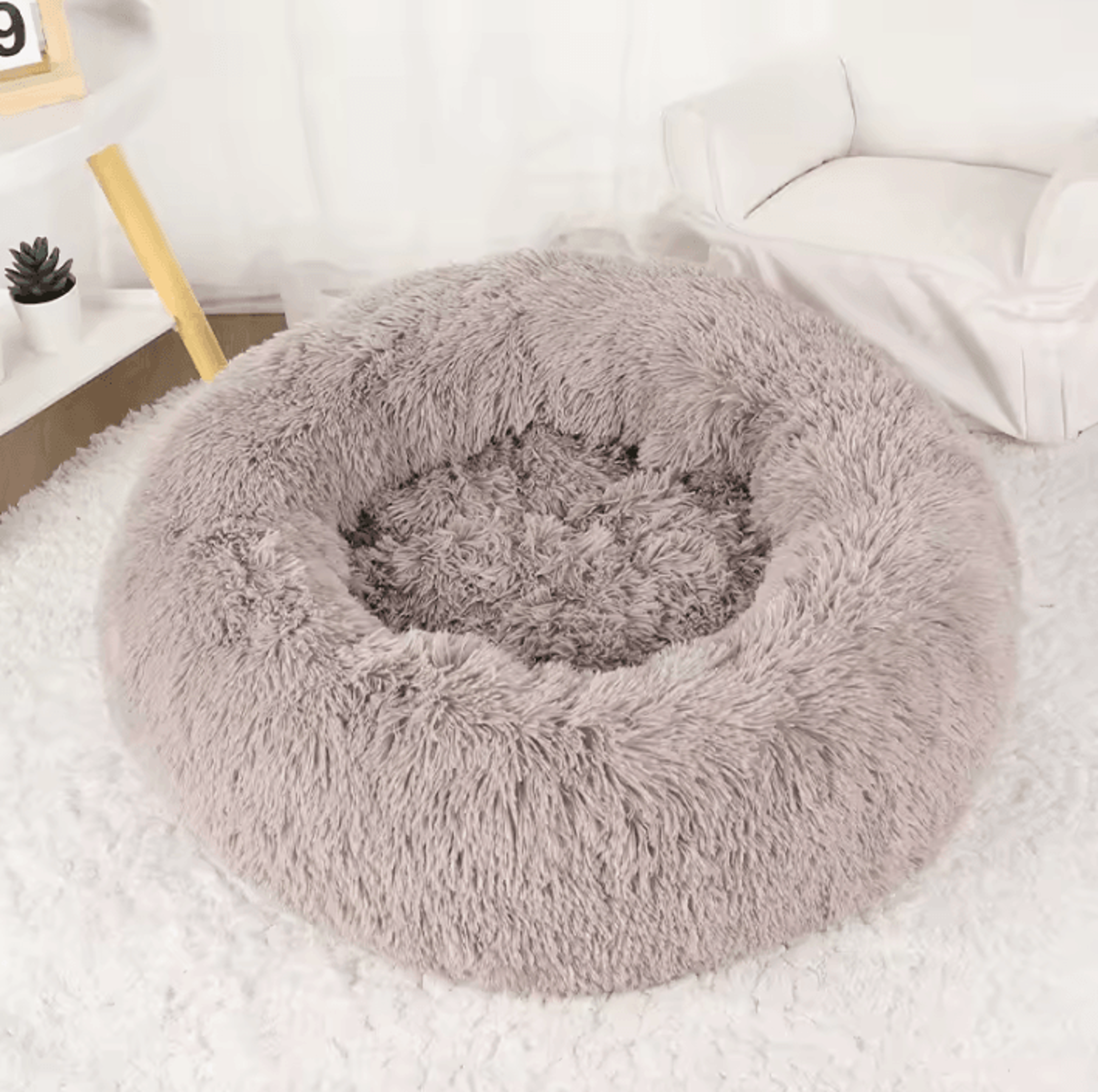 Large Dog Donut Bed  Plush Round Basket Bed For Dogs And Small Pets 10