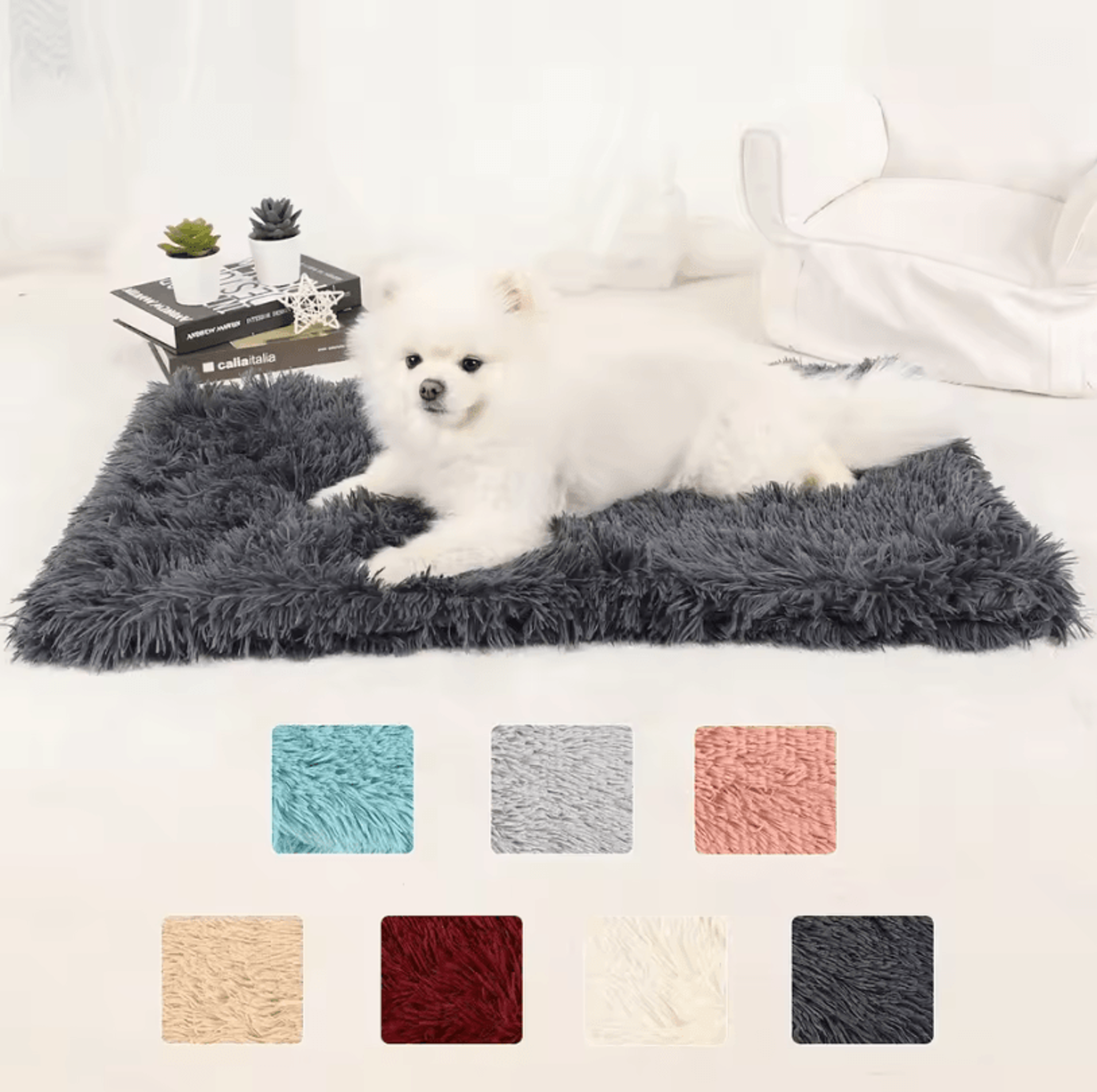 Washable Dog Blanket Bed  Warm Plush Mat For Dogs Puppies And Cats 0