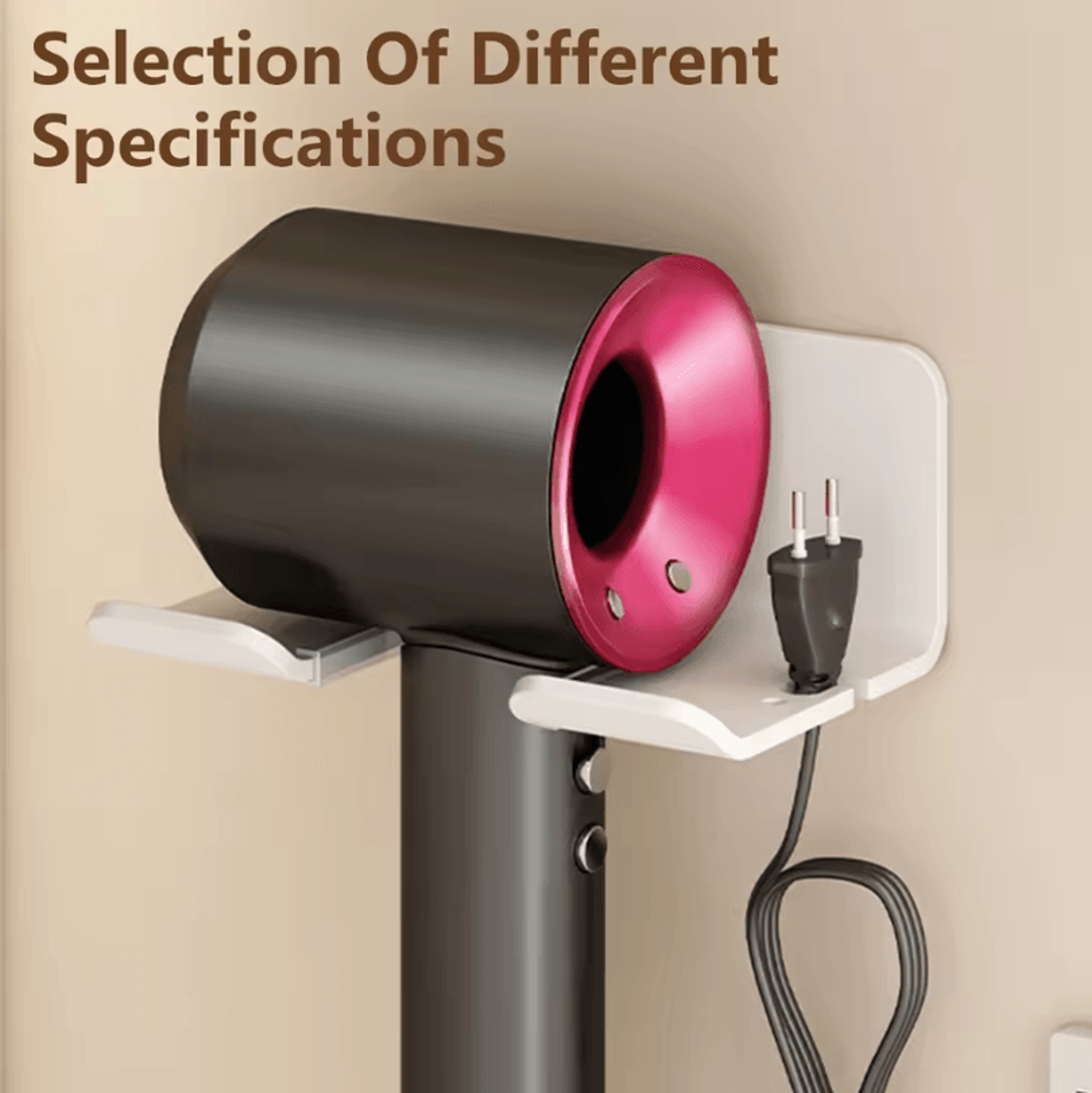 Hair Dryer Holder Wall Mount  Stylish Hair Tool Organizer Shelf For Bathroom And Vanity 4
