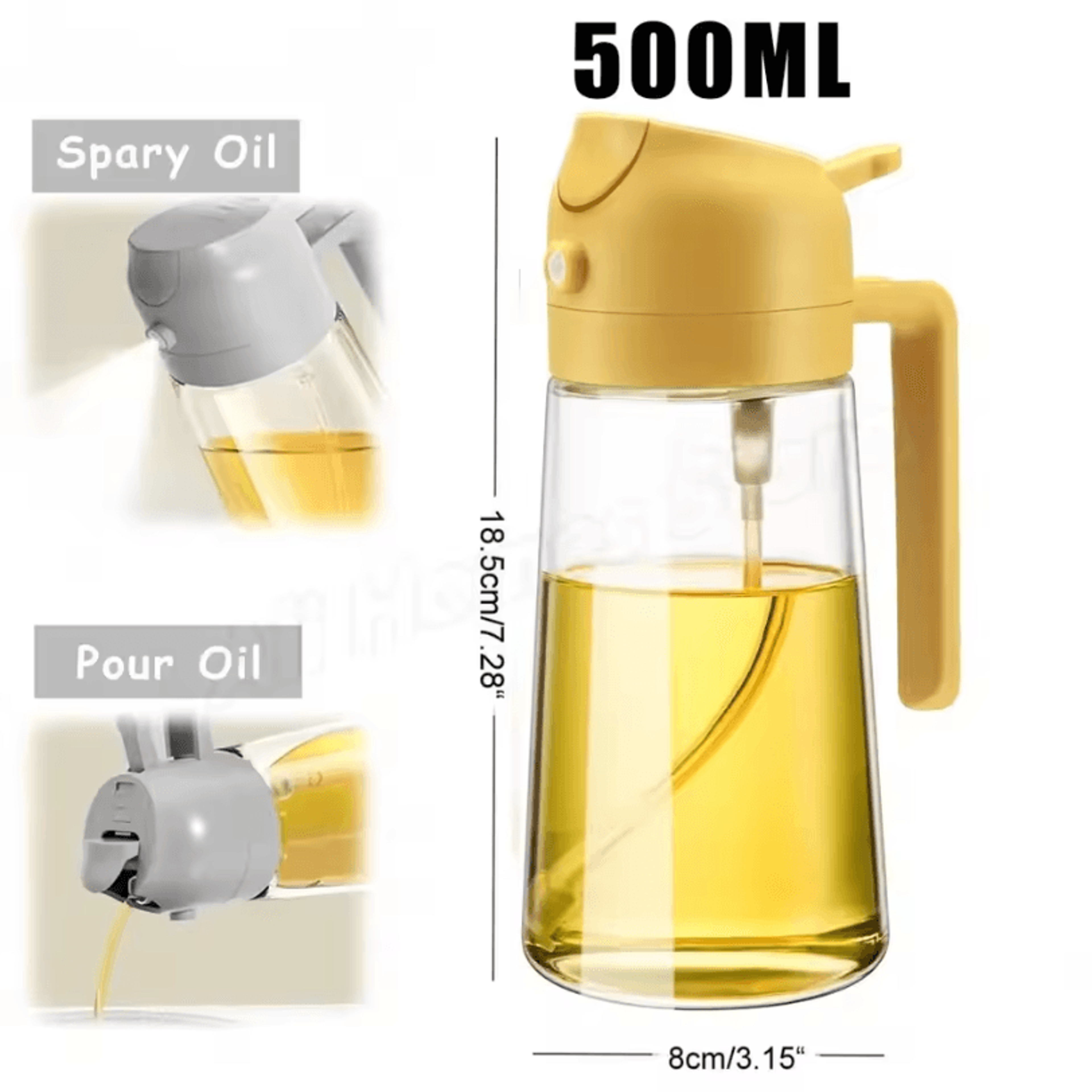 2in1 Olive Oil Dispenser Bottle  500ml Oil Sprayer For Cooking BBQ And Kitchen Use 9