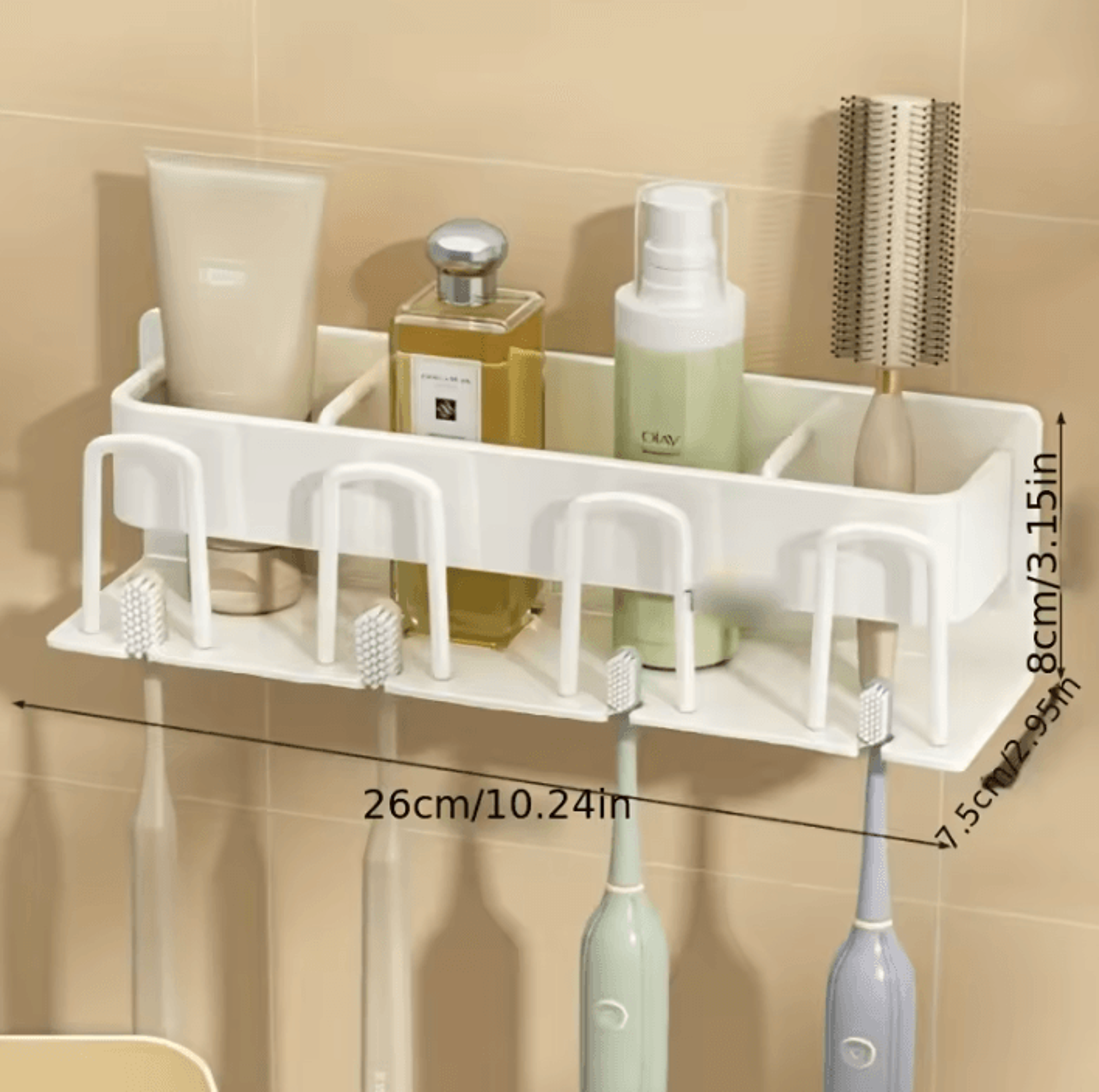 Aluminum Wall Mounted Toothbrush Holder  234 Cup Organizer For Bathroom 15
