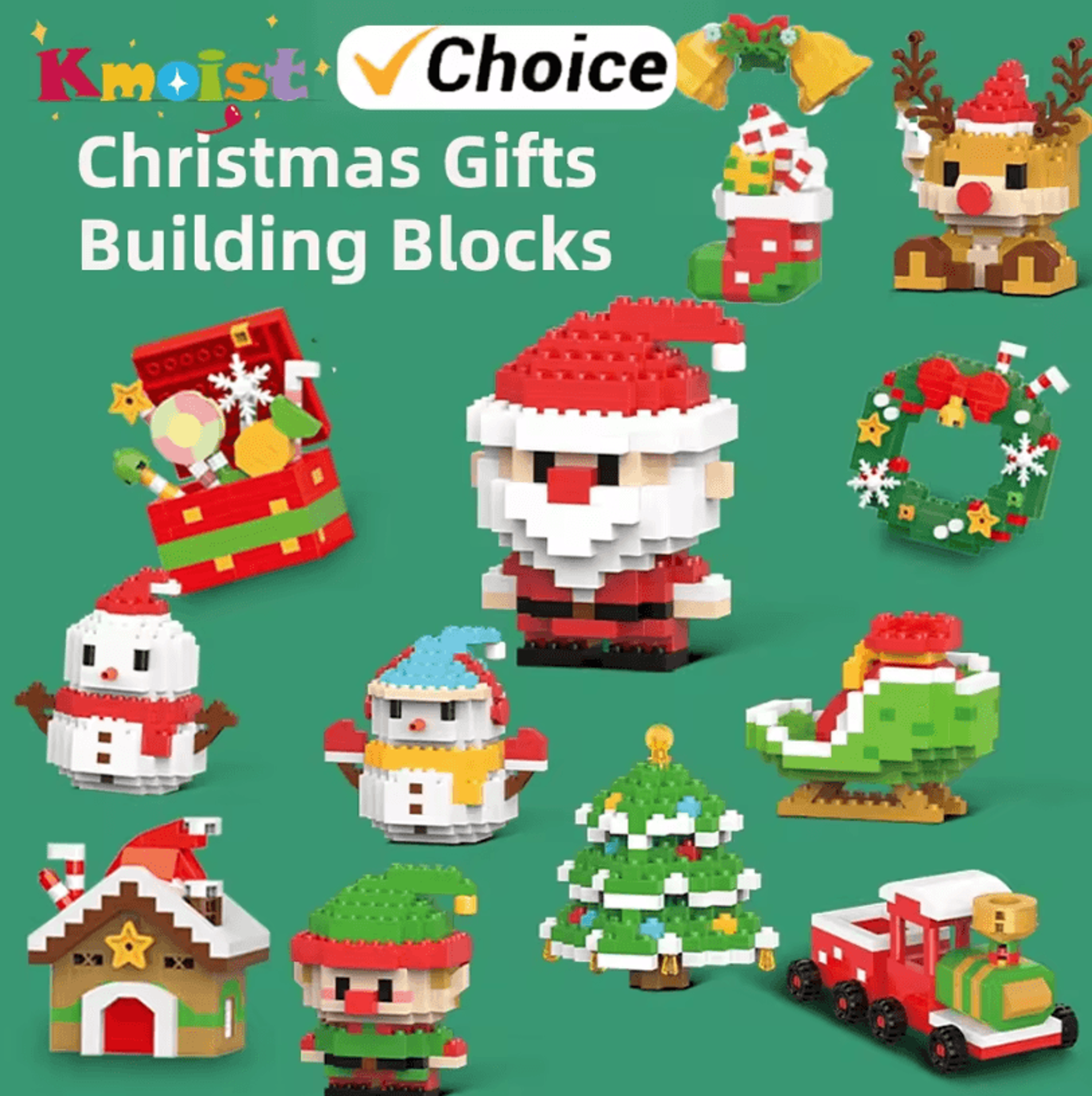 Christmas Building Block Series  Santa Claus  Reindeer Brick Set For Holiday Fun 1