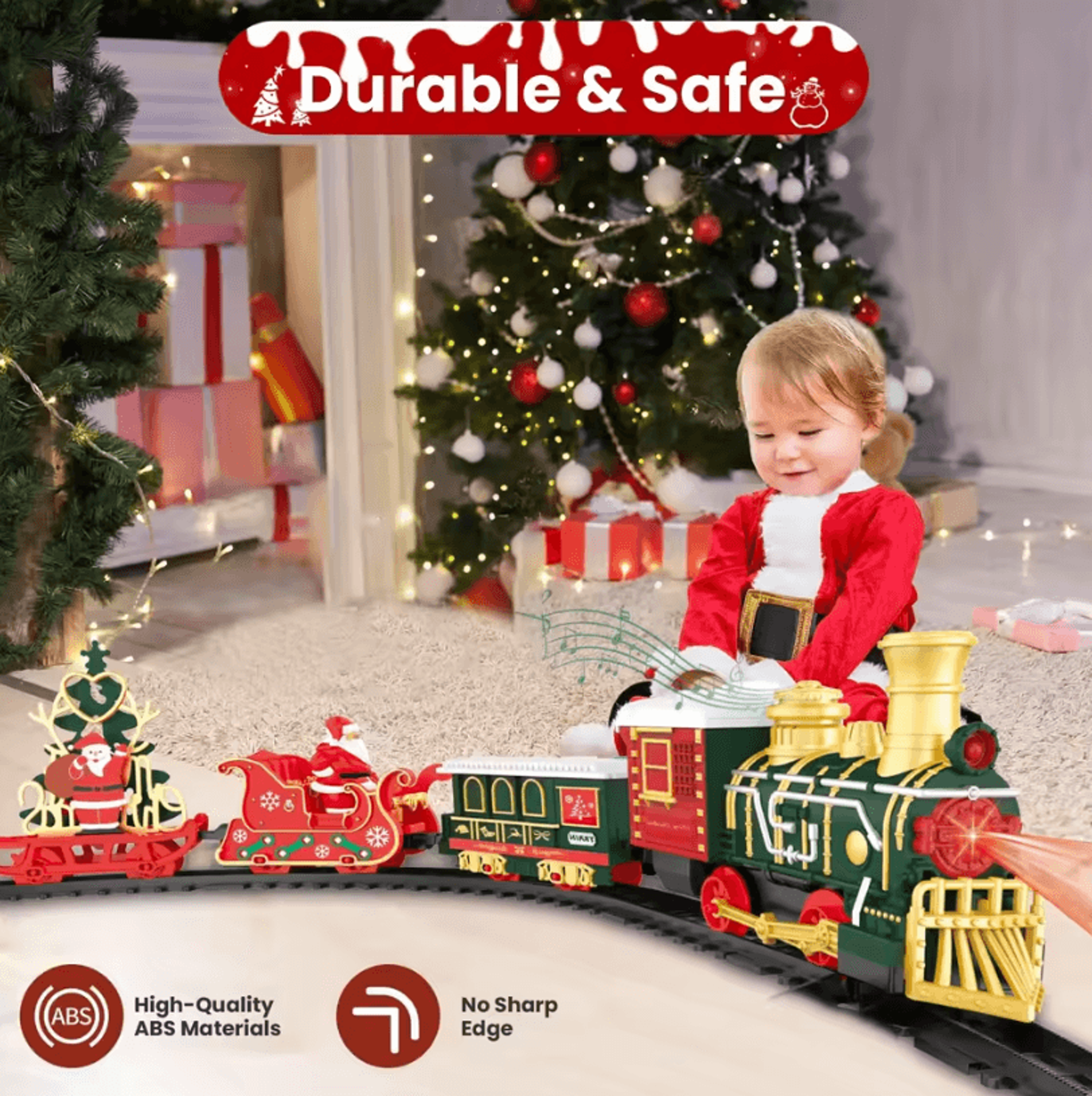 Childrens Train Set  Music And Light Christmas Electric Railway Toy 3