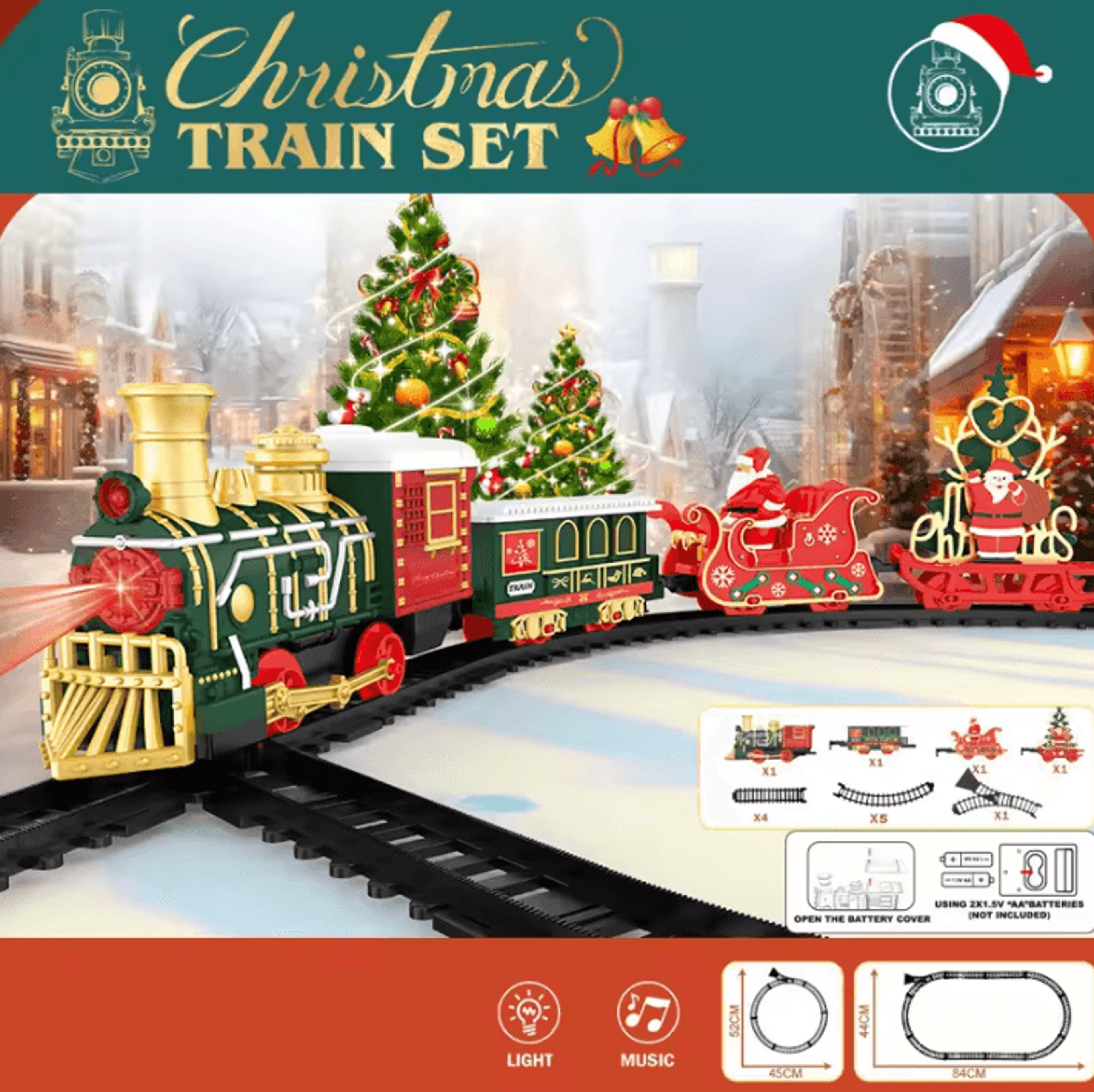 Childrens Train Set  Music And Light Christmas Electric Railway Toy 7