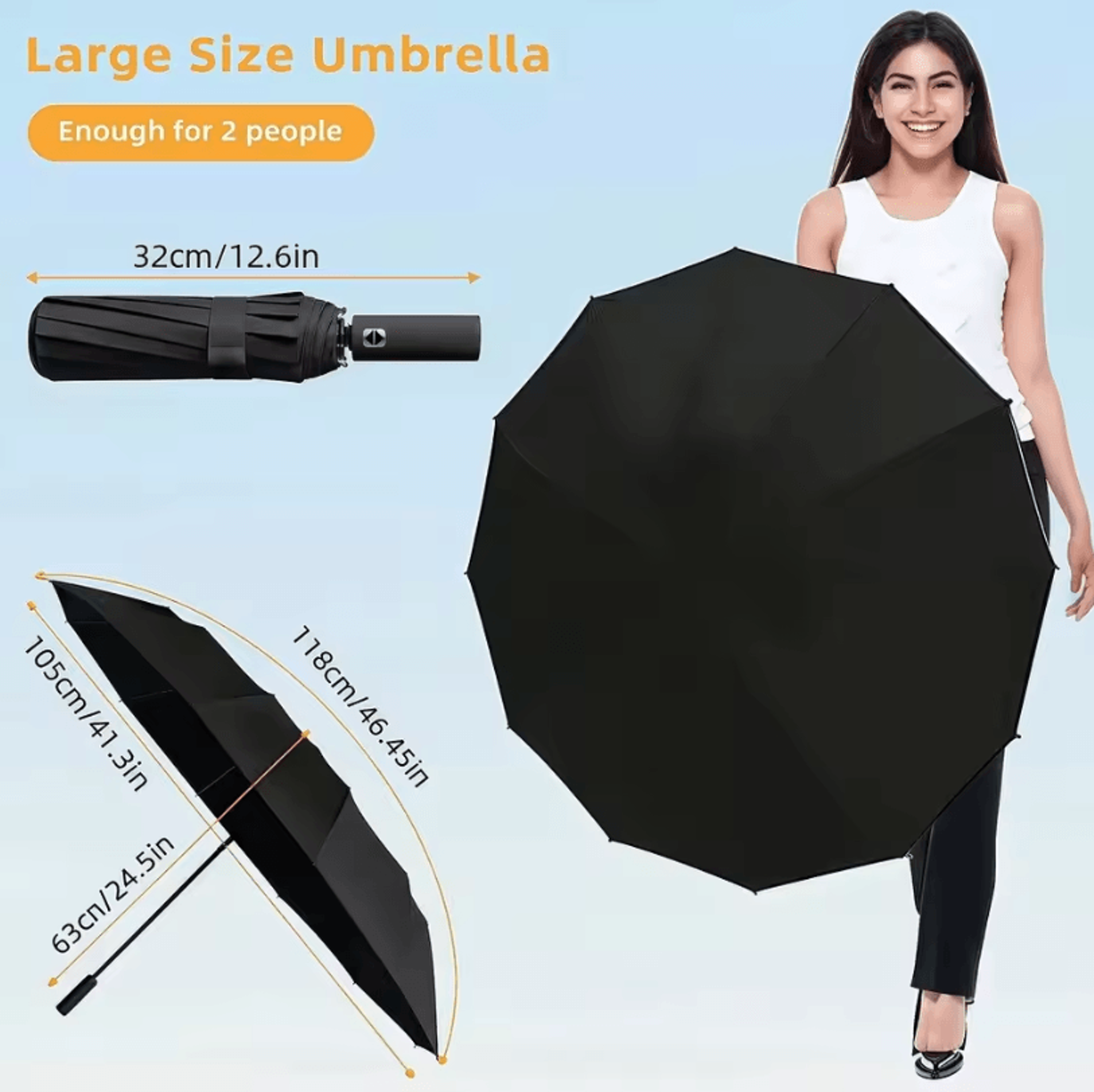 24Bone Automatic Folding Umbrella  Windproof Sunshade For Men  Women 4