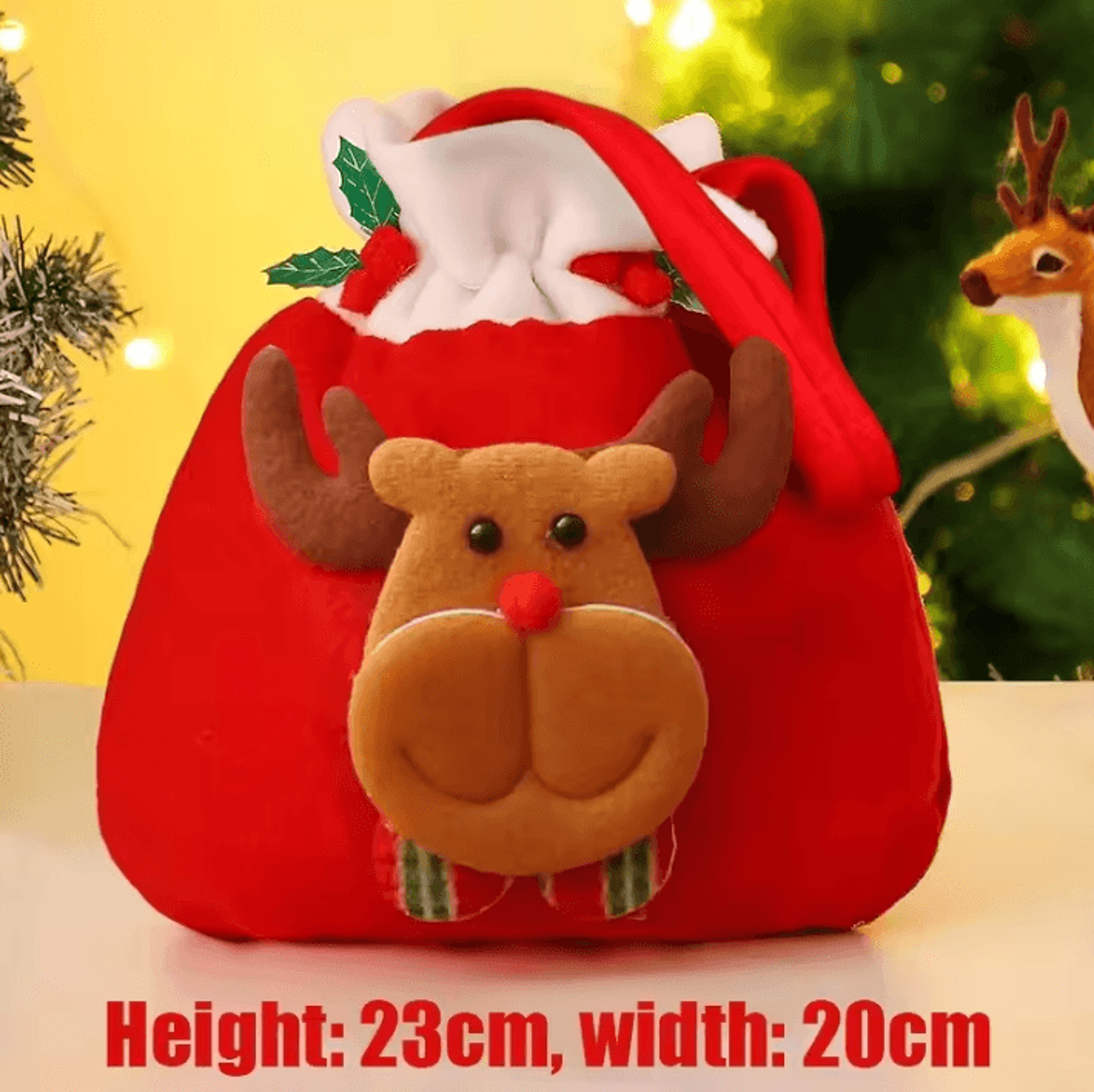 Christmas Gift Bags 91 By 79 In  Festive Drawstring Holiday Pouches With Handle 9