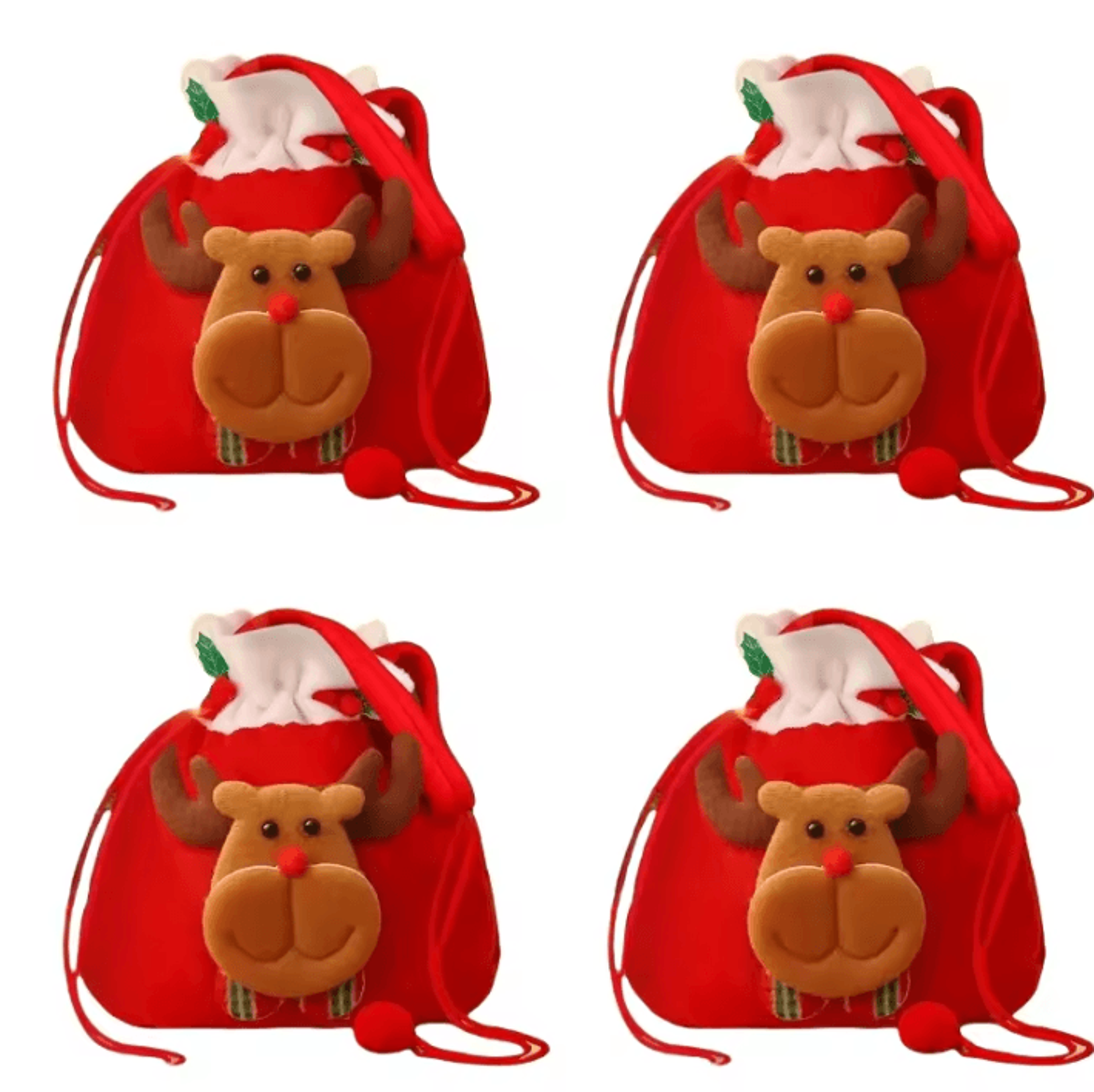 Christmas Gift Bags 91 By 79 In  Festive Drawstring Holiday Pouches With Handle 13