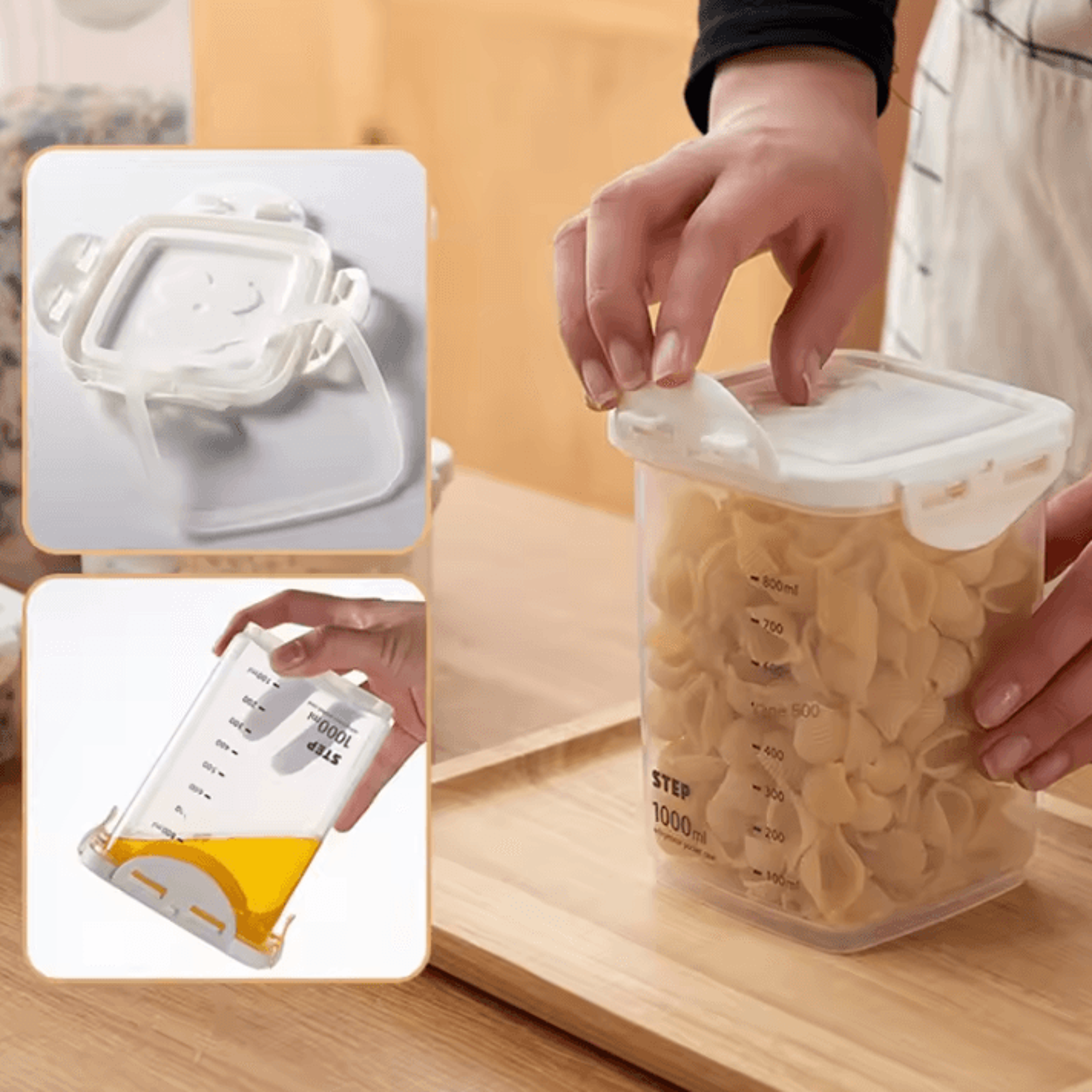 Sealed Kitchen Jars  Grain Storage Tanks With Scale  MoistureProof Design 2
