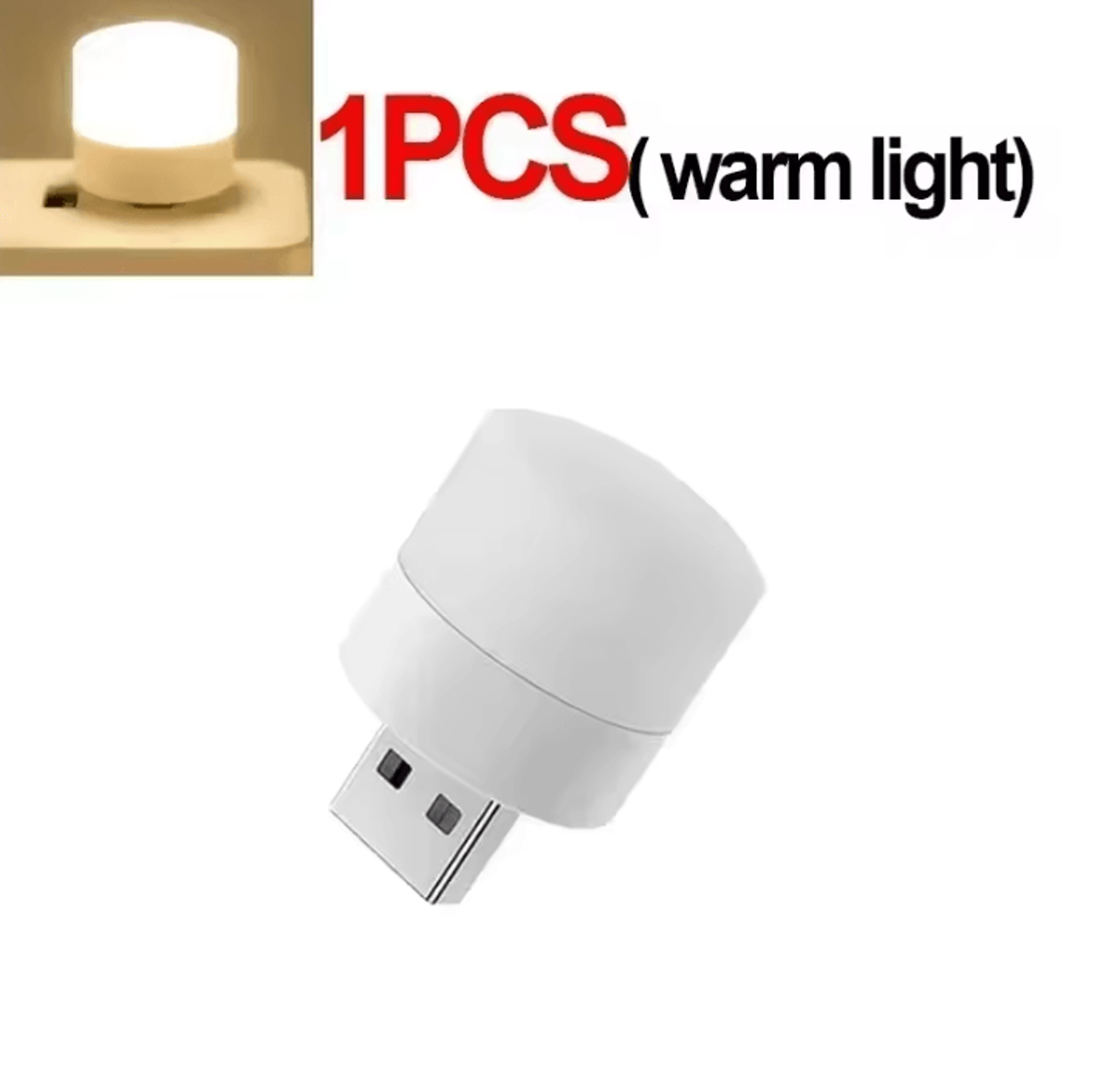 USB Night Light  Warm White Eye Protection Reading Lamp For Desk Bed And Travel 12
