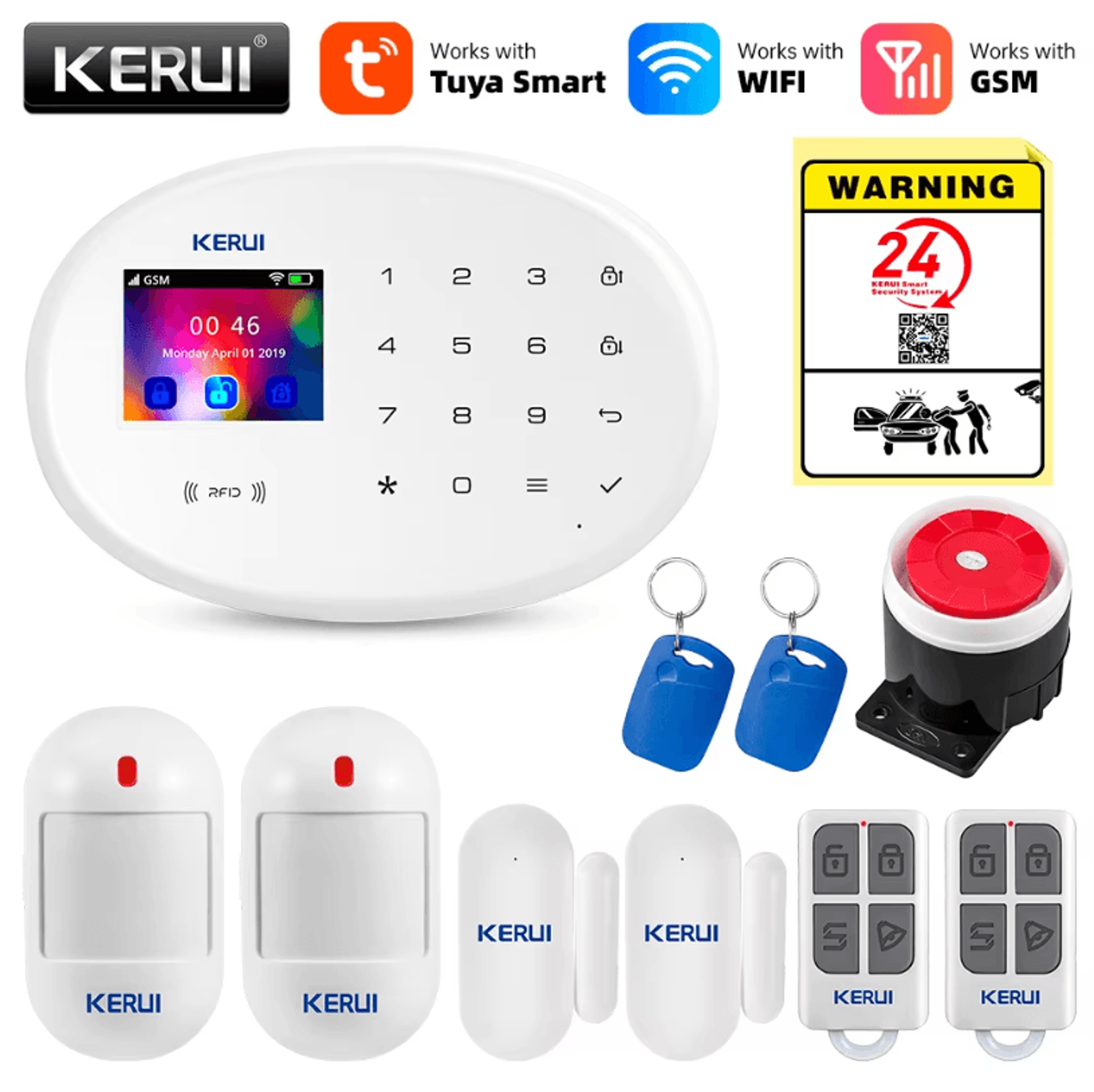 Home Alarm System  KERUI 433MHz WiFi GSM Wireless Security Kit With Motion Sensor 0