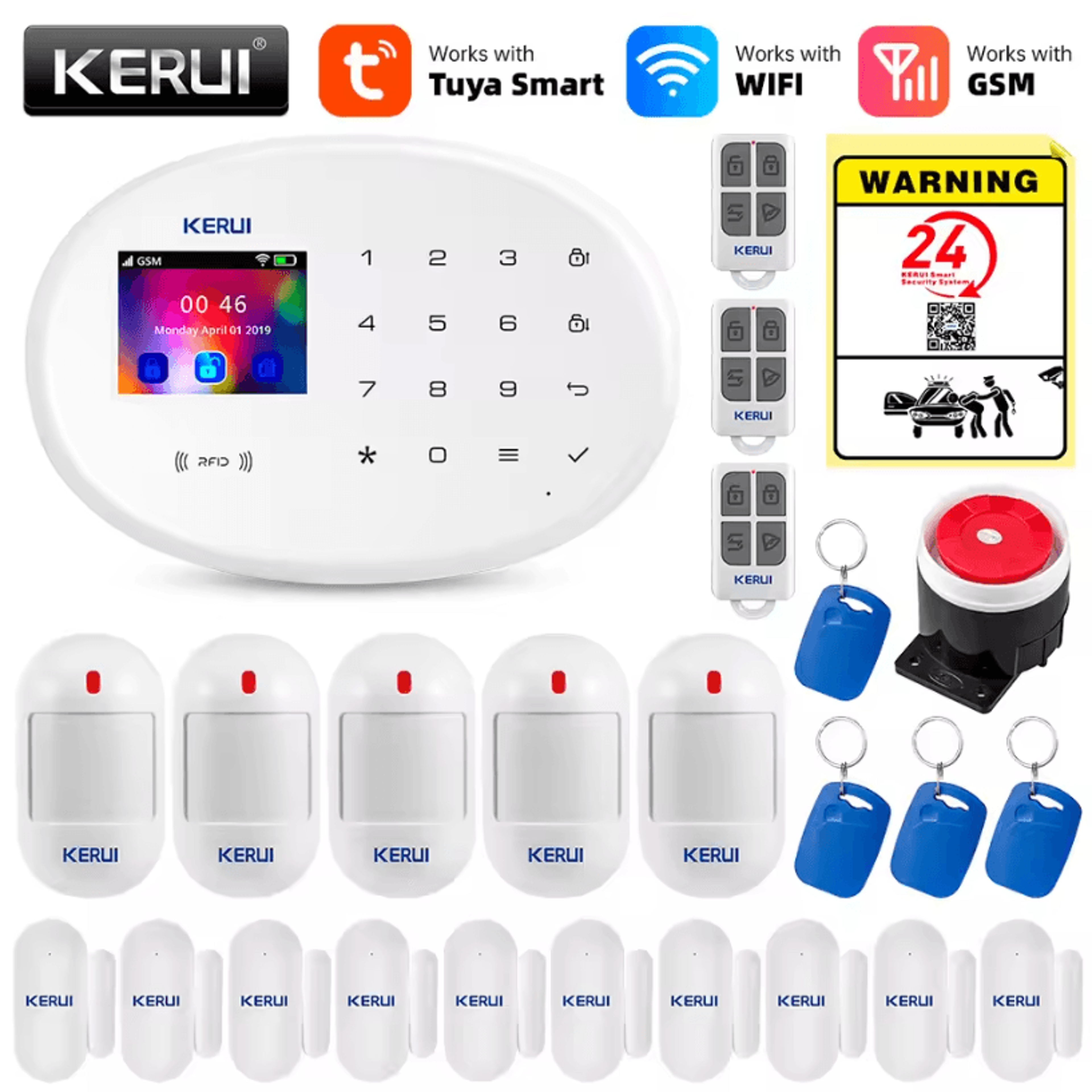 Home Alarm System  KERUI 433MHz WiFi GSM Wireless Security Kit With Motion Sensor 11