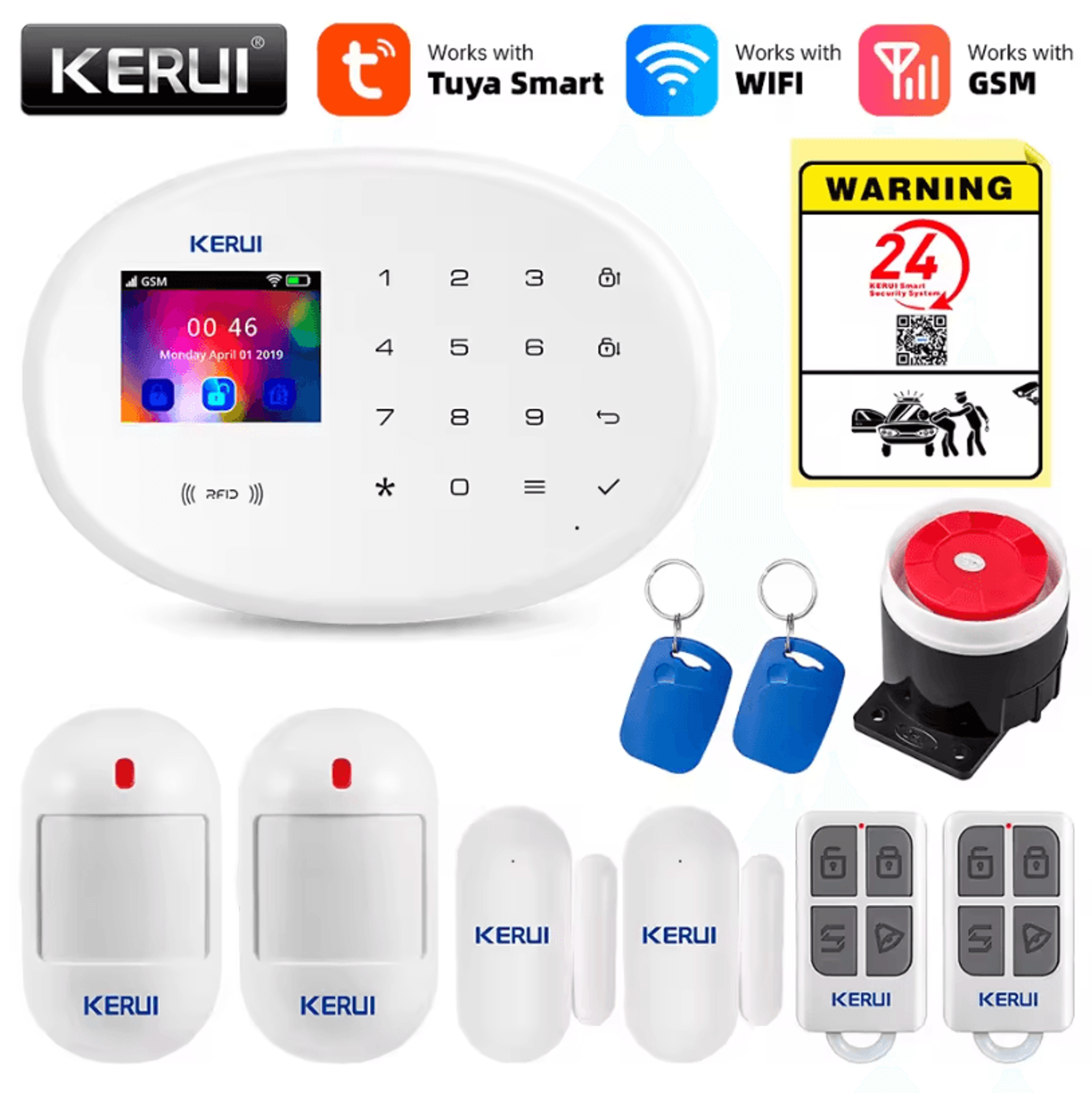 Home Alarm System  KERUI 433MHz WiFi GSM Wireless Security Kit With Motion Sensor 7