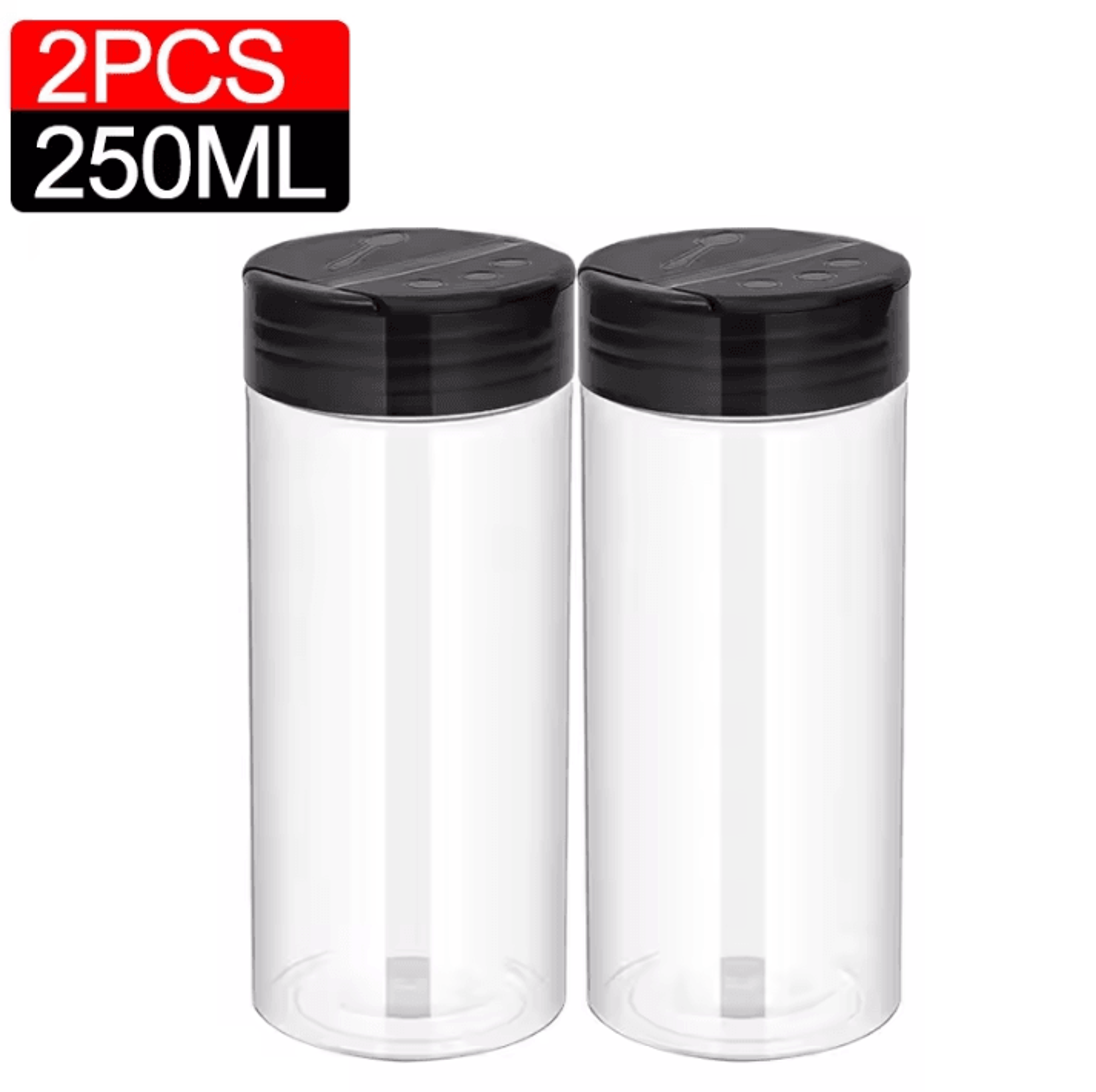 Clear Spice Bottles Set  Plastic Seasoning Jars For Salt Pepper And BBQ Spices 19