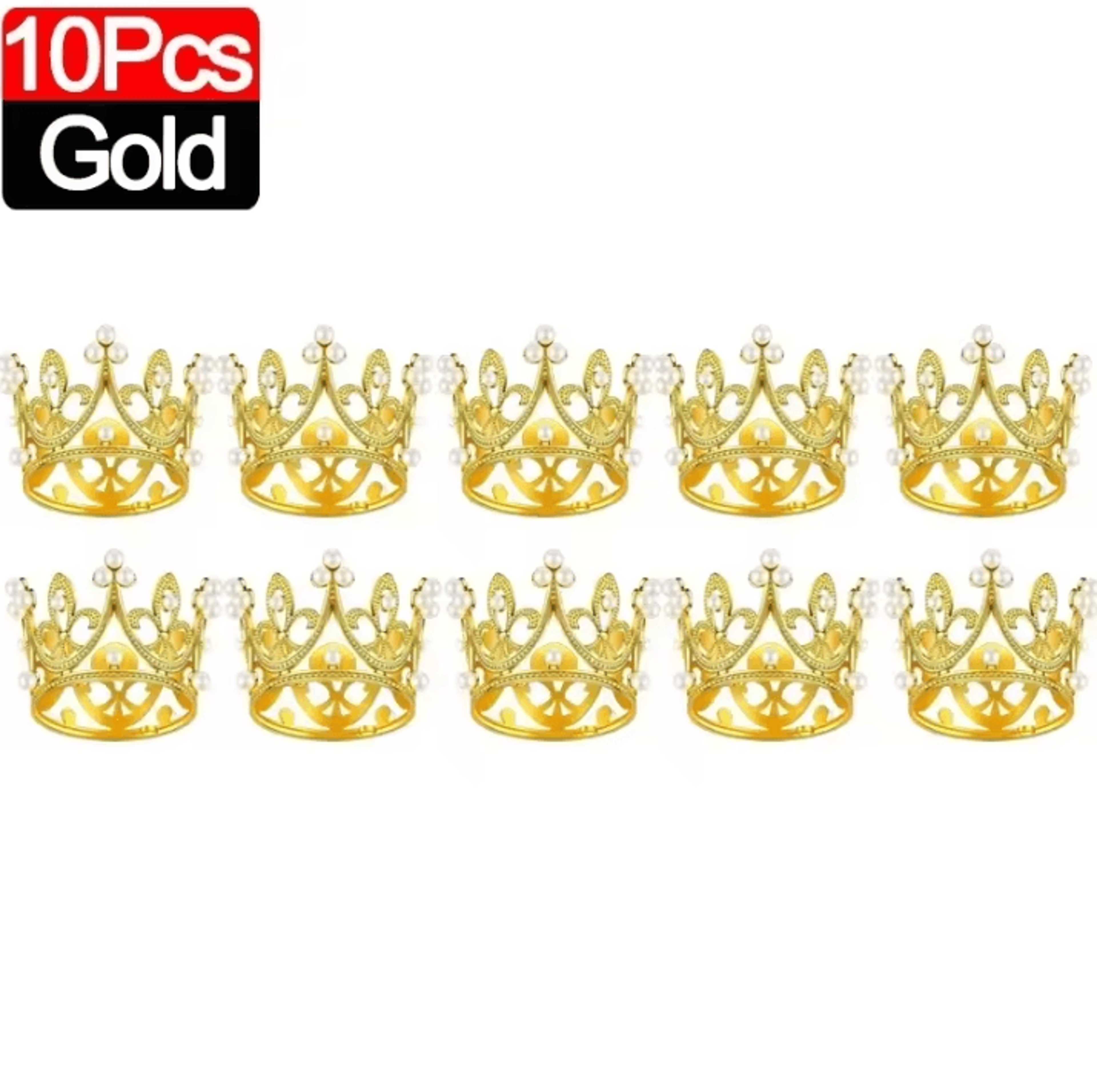 Mini Crown Cake Decoration  Pearl Tiara Topper In Gold And Silver For Birthdays And Weddings 7