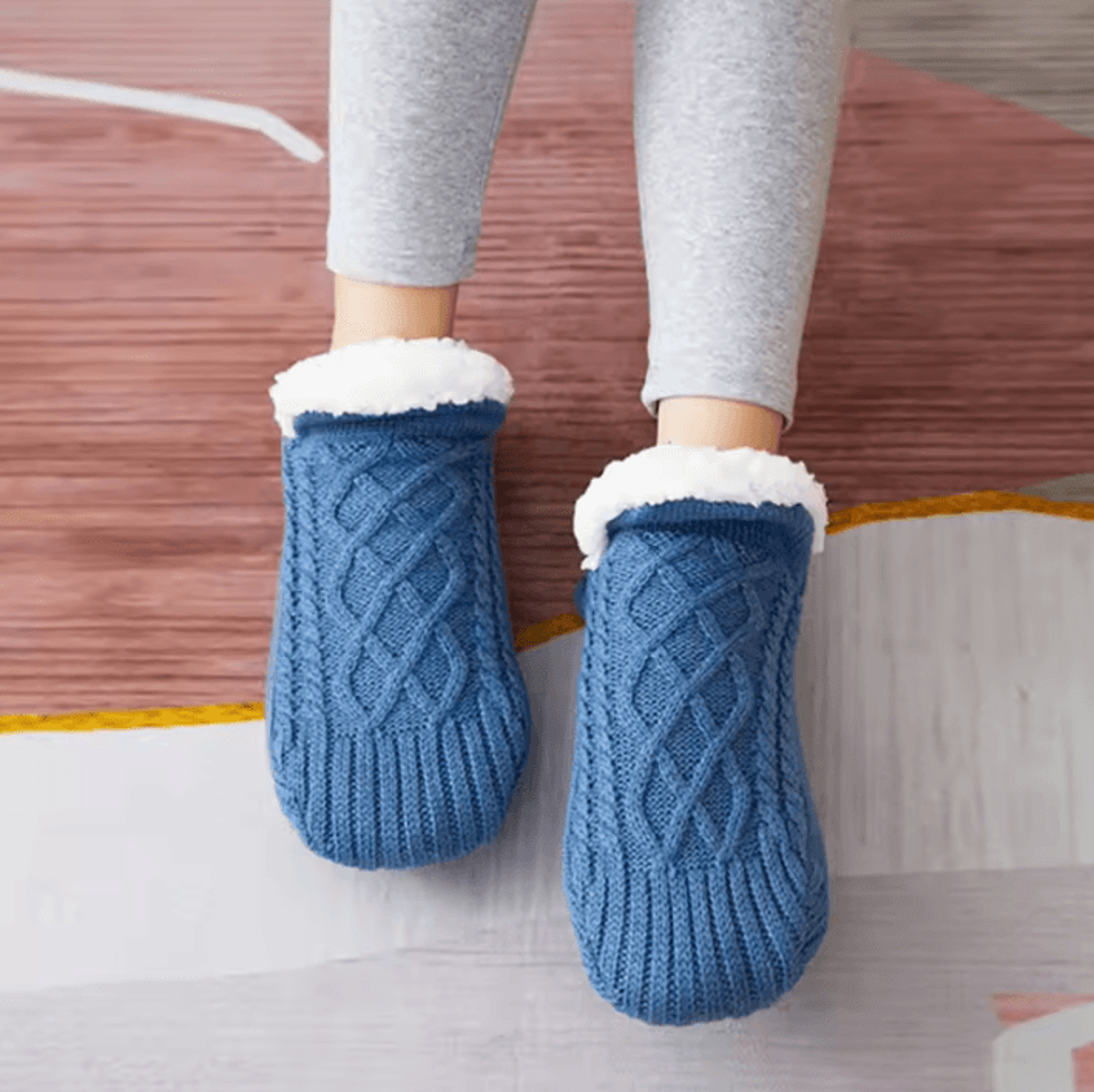 Thermal Mens Slipper Socks  Winter Warm Cotton NonSlip Fuzzy Floor Socks 8