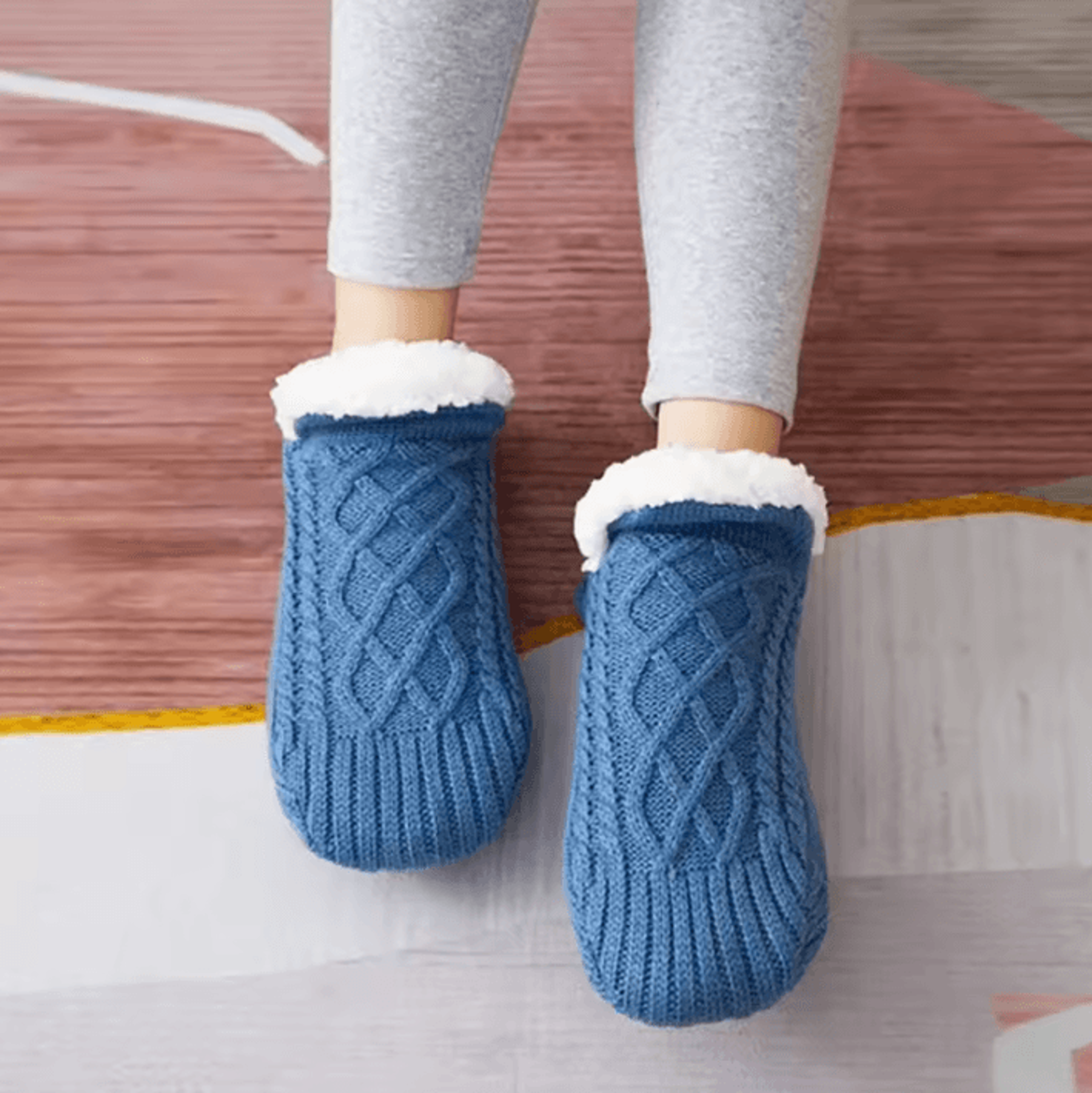 Thermal Mens Slipper Socks  Winter Warm Cotton Fuzzy NonSlip Home Floor Socks 9