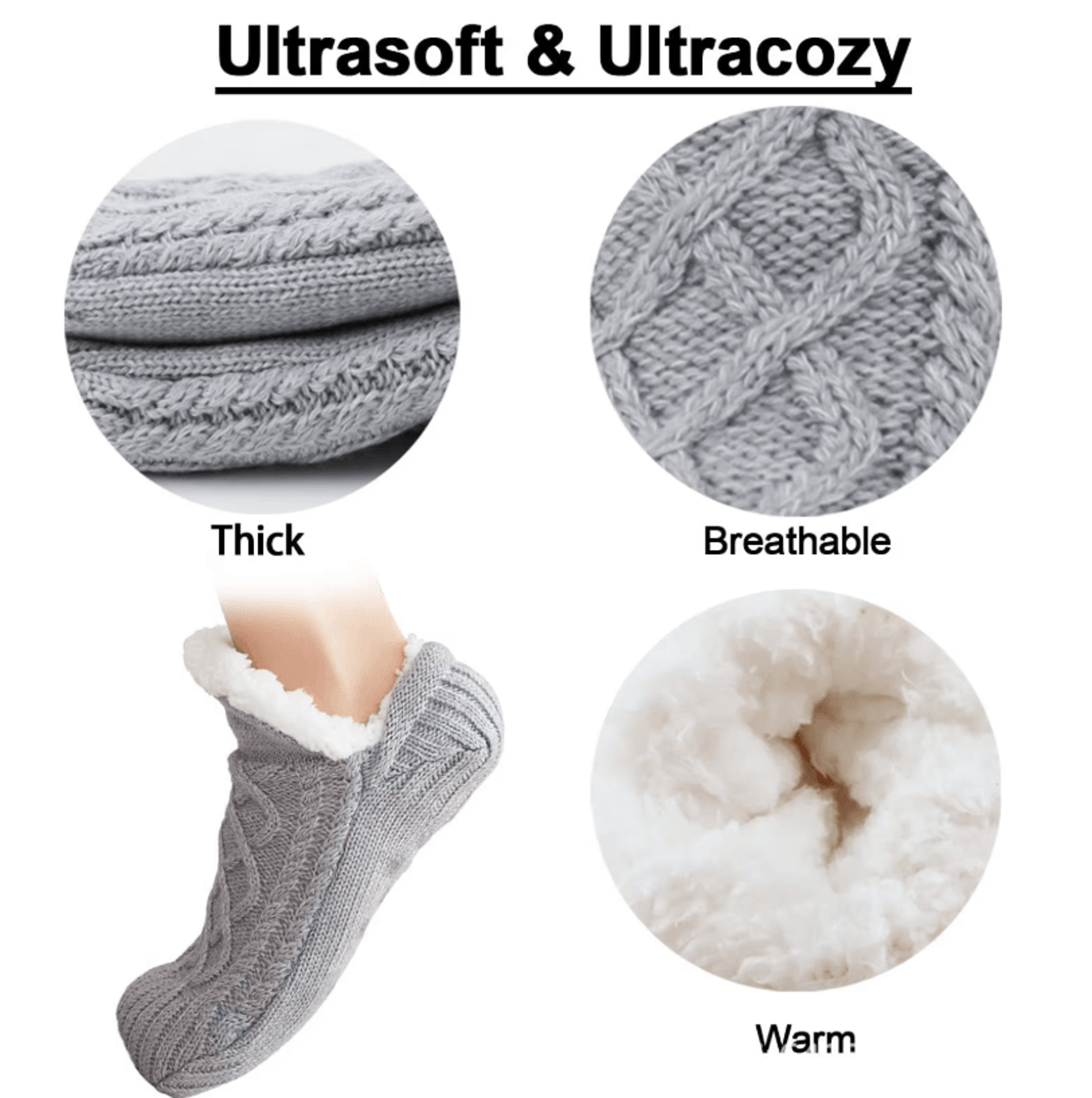 Thermal Mens Slipper Socks  Winter Warm Cotton Fuzzy NonSlip Home Floor Socks 3
