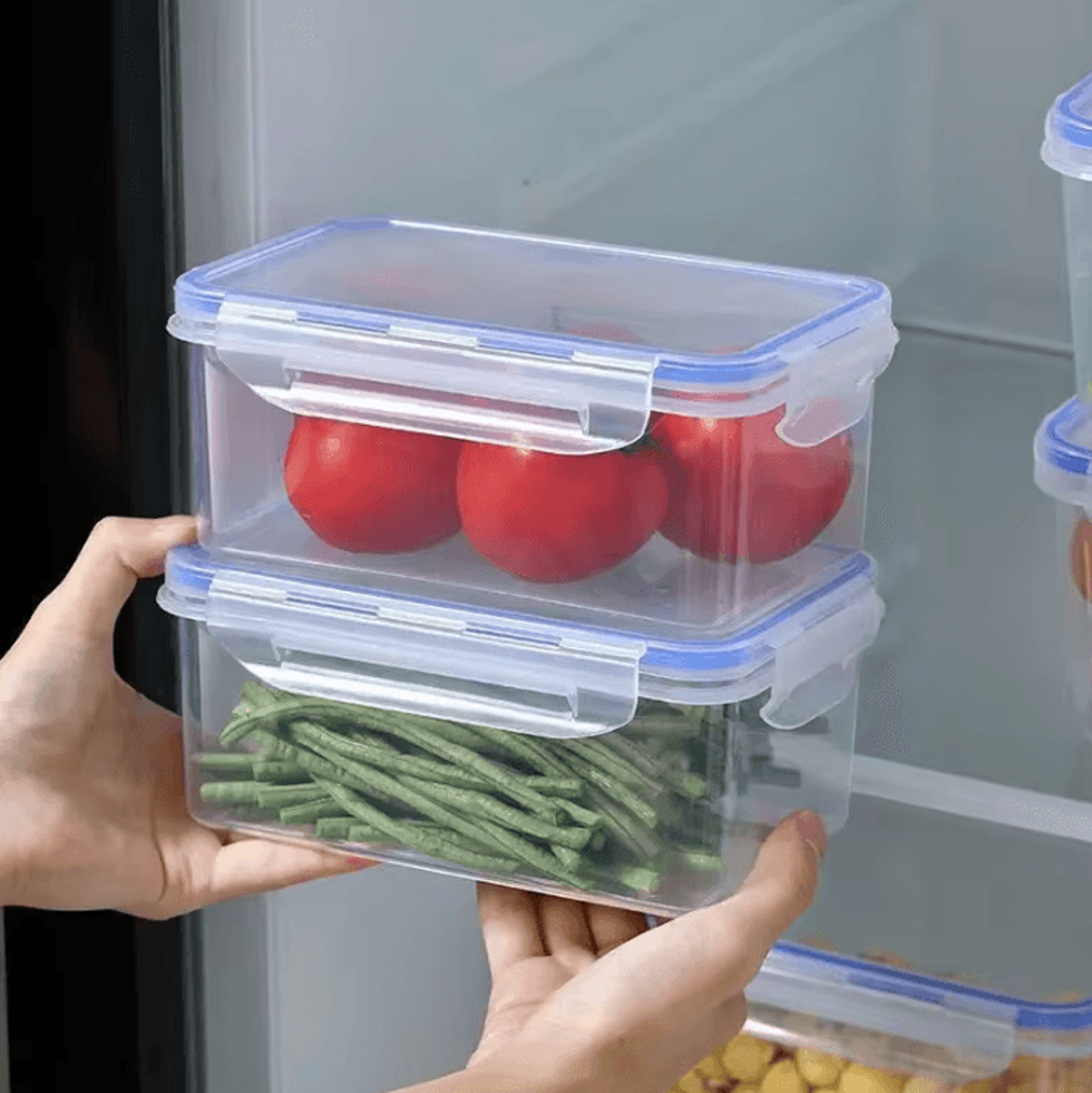 Sealed Rectangular Food Storage Box  Stackable Crisper Container And Microwave Lunch Box 3